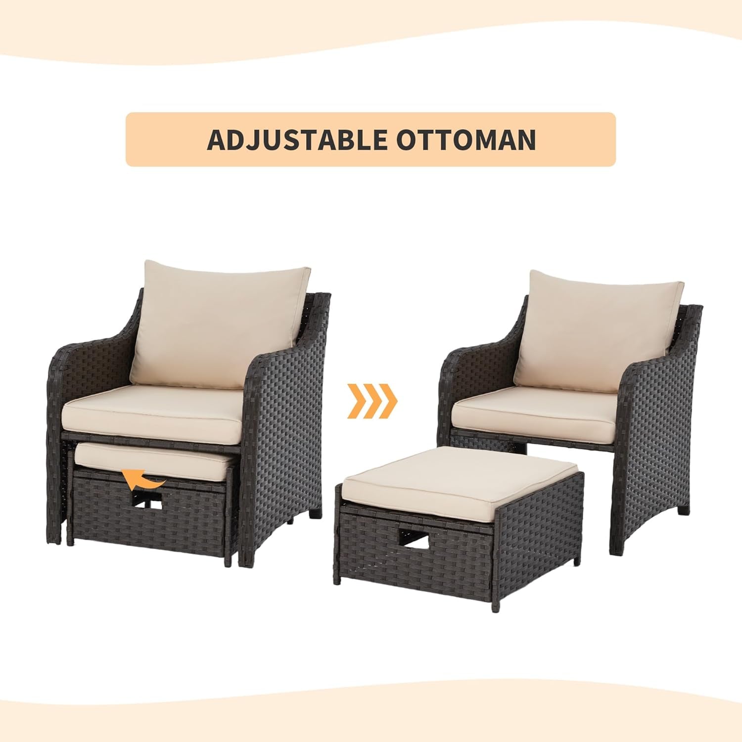 Five Piece All Weather Wicker Patio Furniture Set