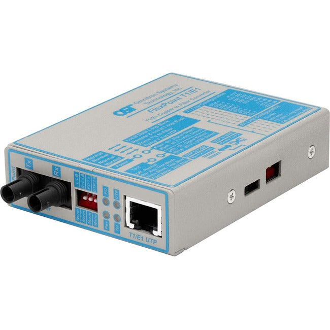 FlexPoint T1/E1 Fiber Media Converter RJ48 ST Single-Mode 30km 4473-2