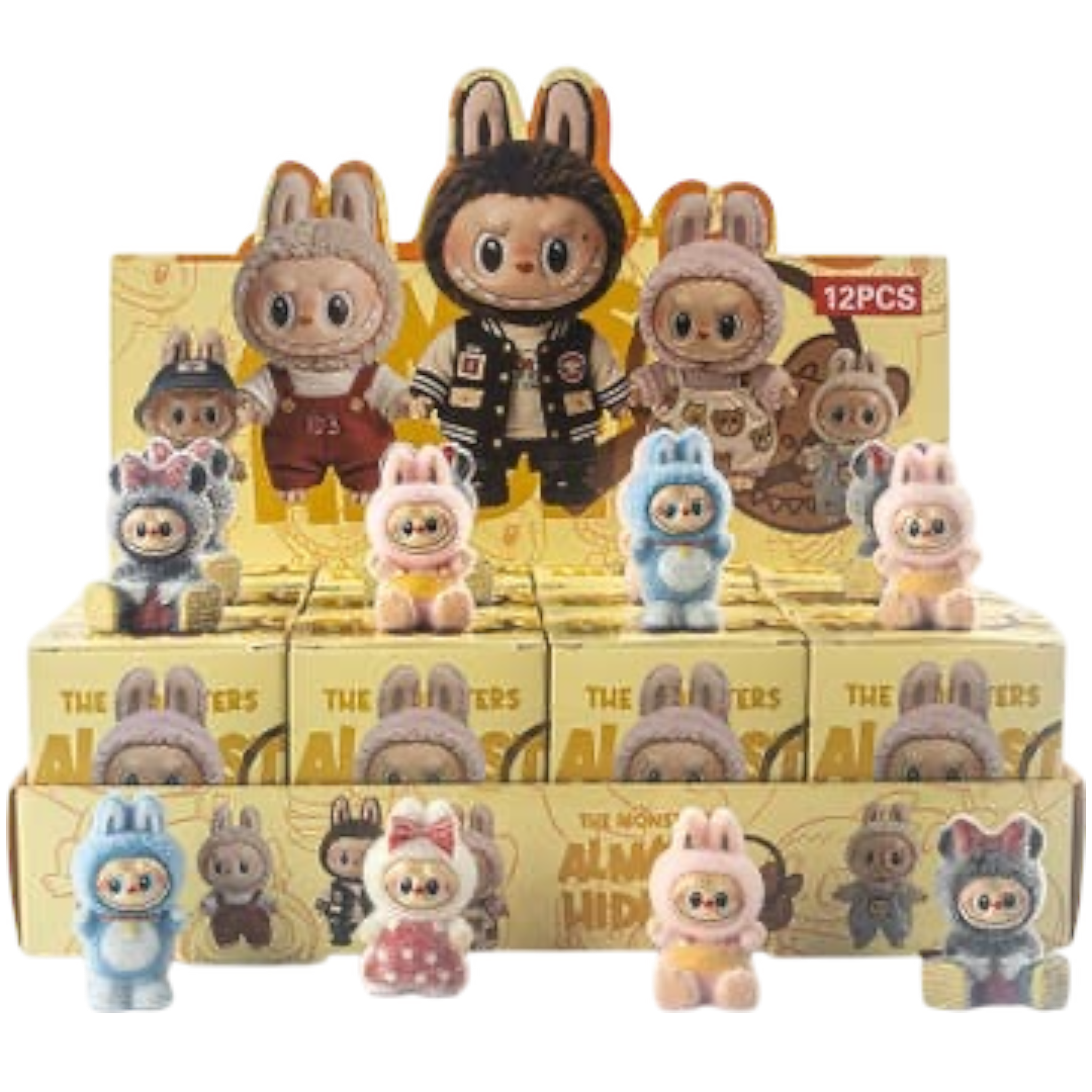 Flocking Labubu Ornaments Blind Box