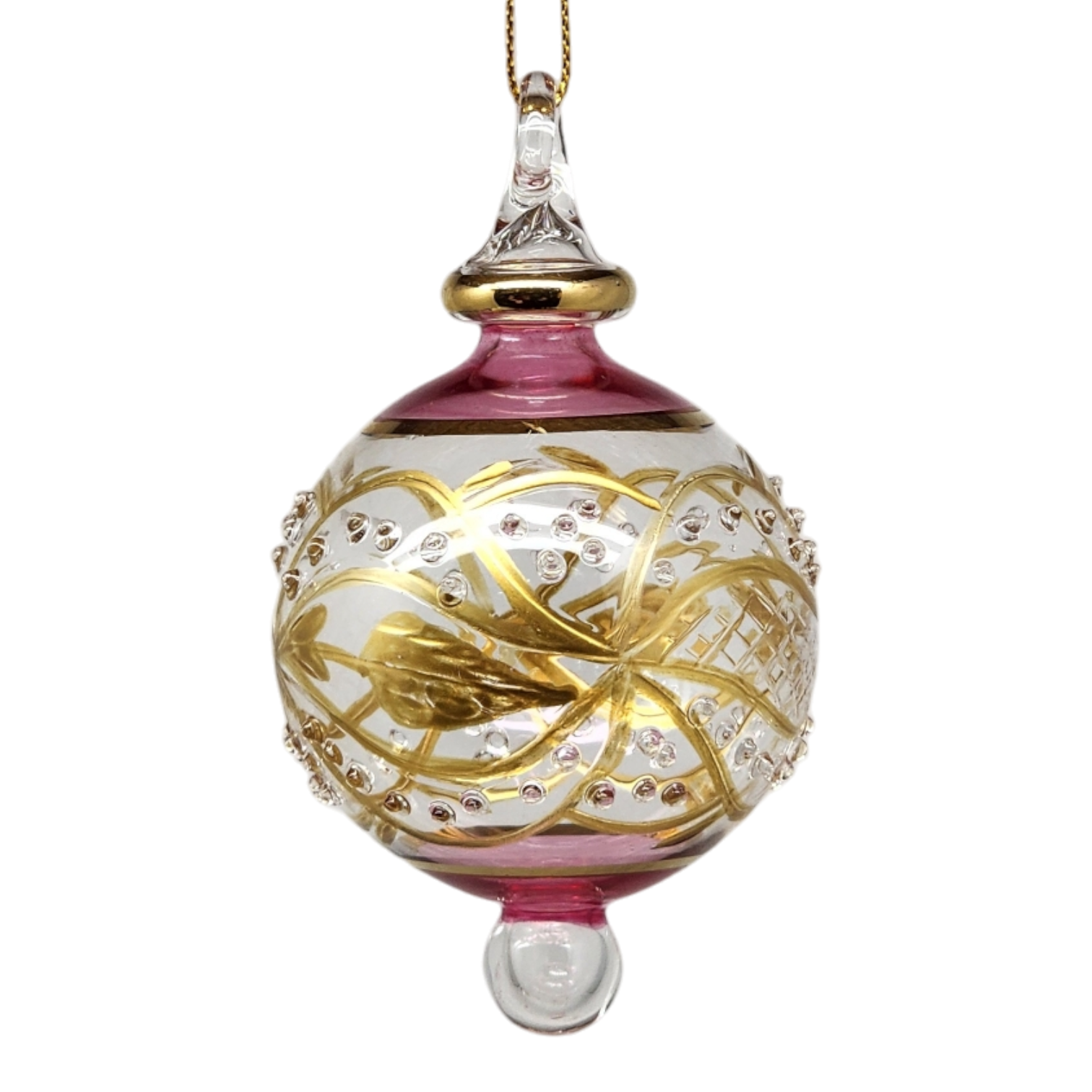 Floral Etched Stipple Ball - Pink