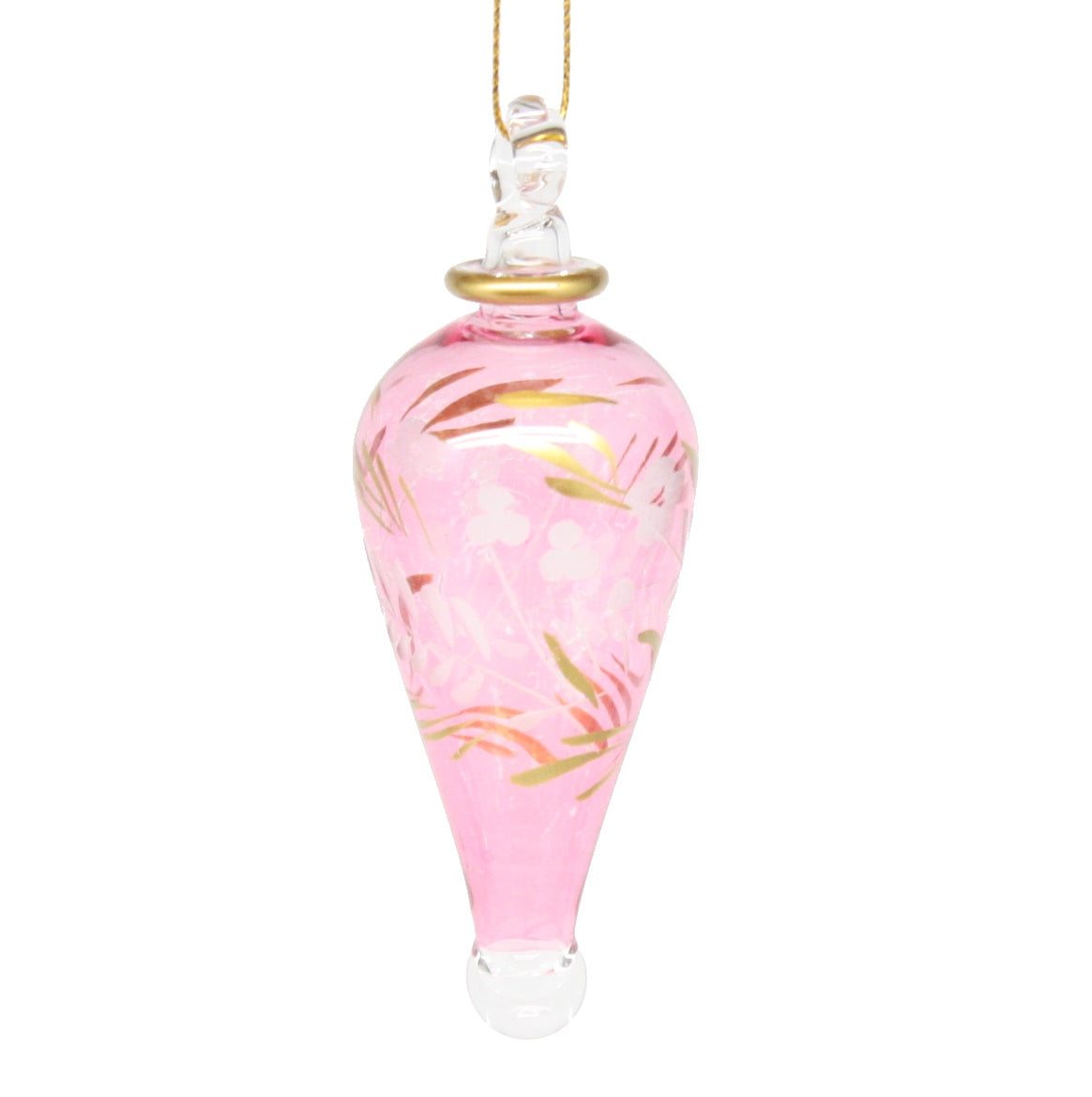 Floral Etched Teardrop - Pink