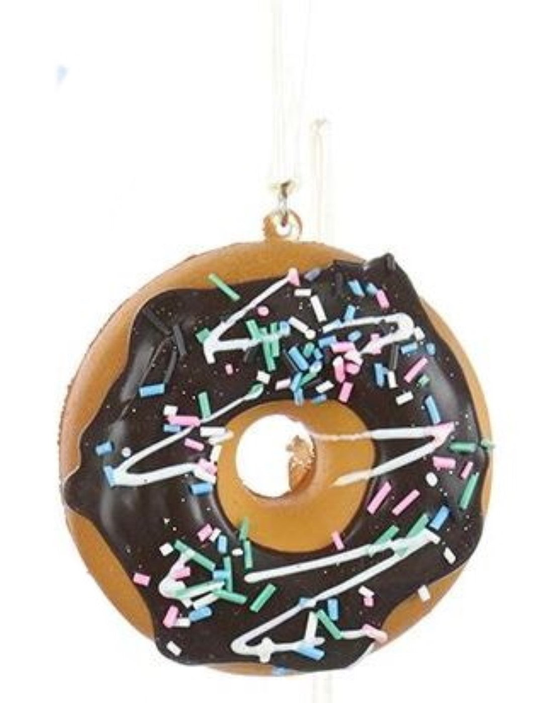 Foam Donut Ornament - Chocolate with Squiggles