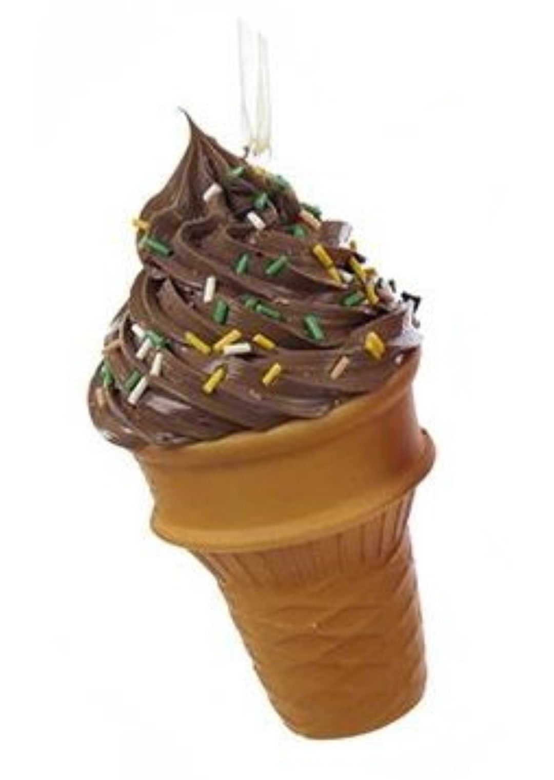 Foam Ice Cream Cone Ornament - Chocolate with Jimmies