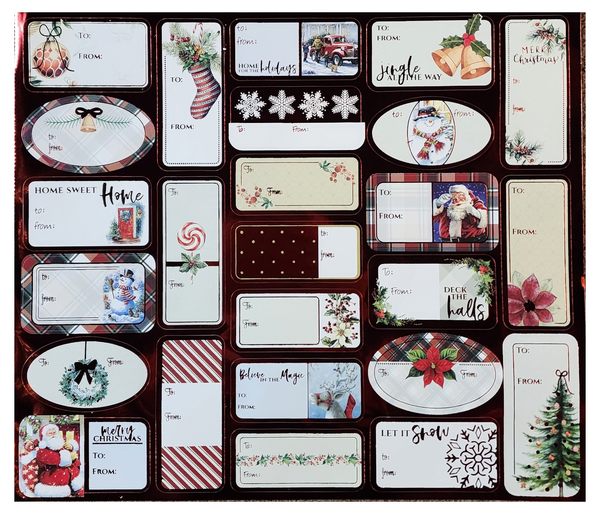 Foil Peel and Stick Gift Tags - Sheet of 50