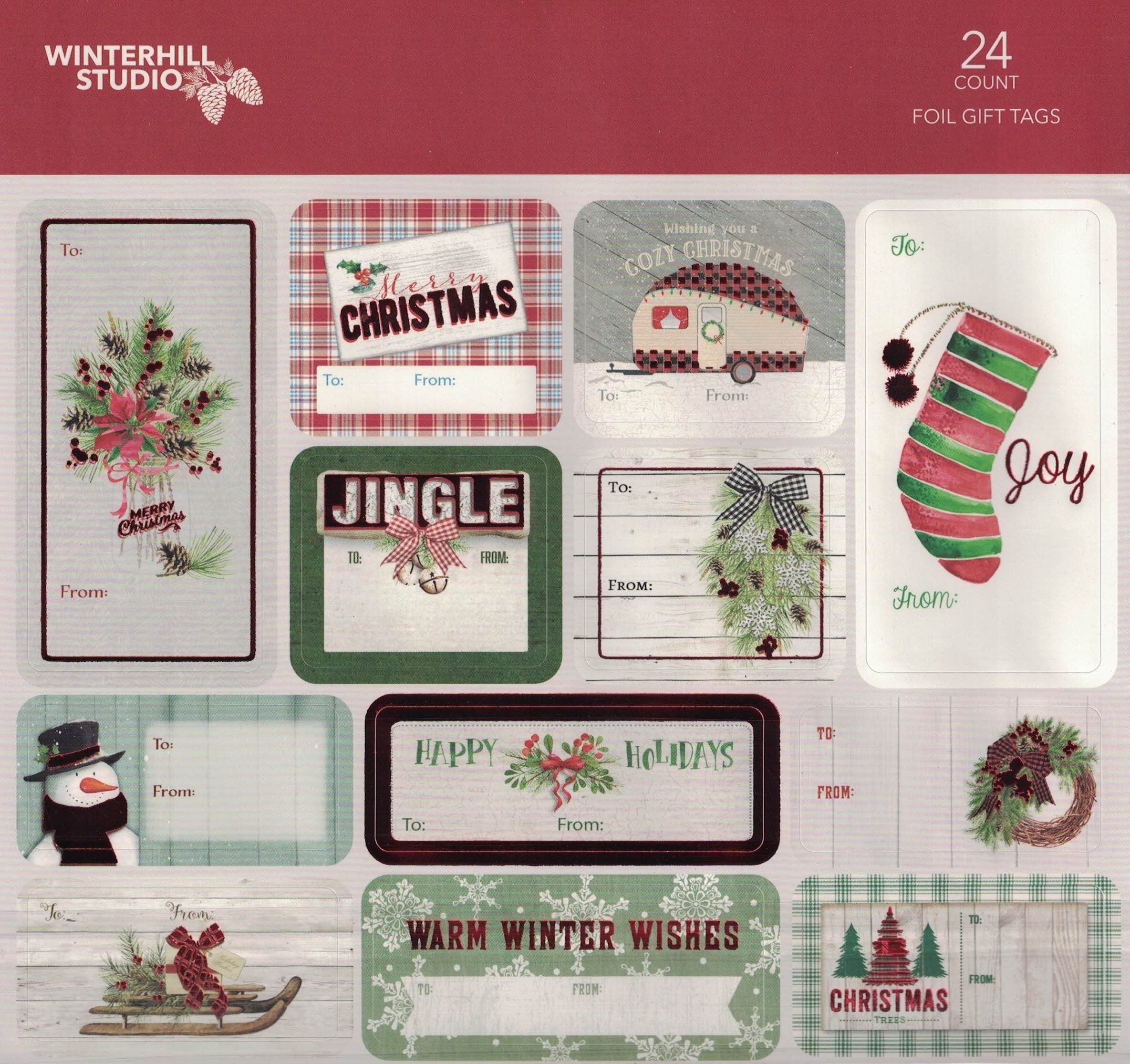 Foil Peel and Stick Gift tags - Country Bough