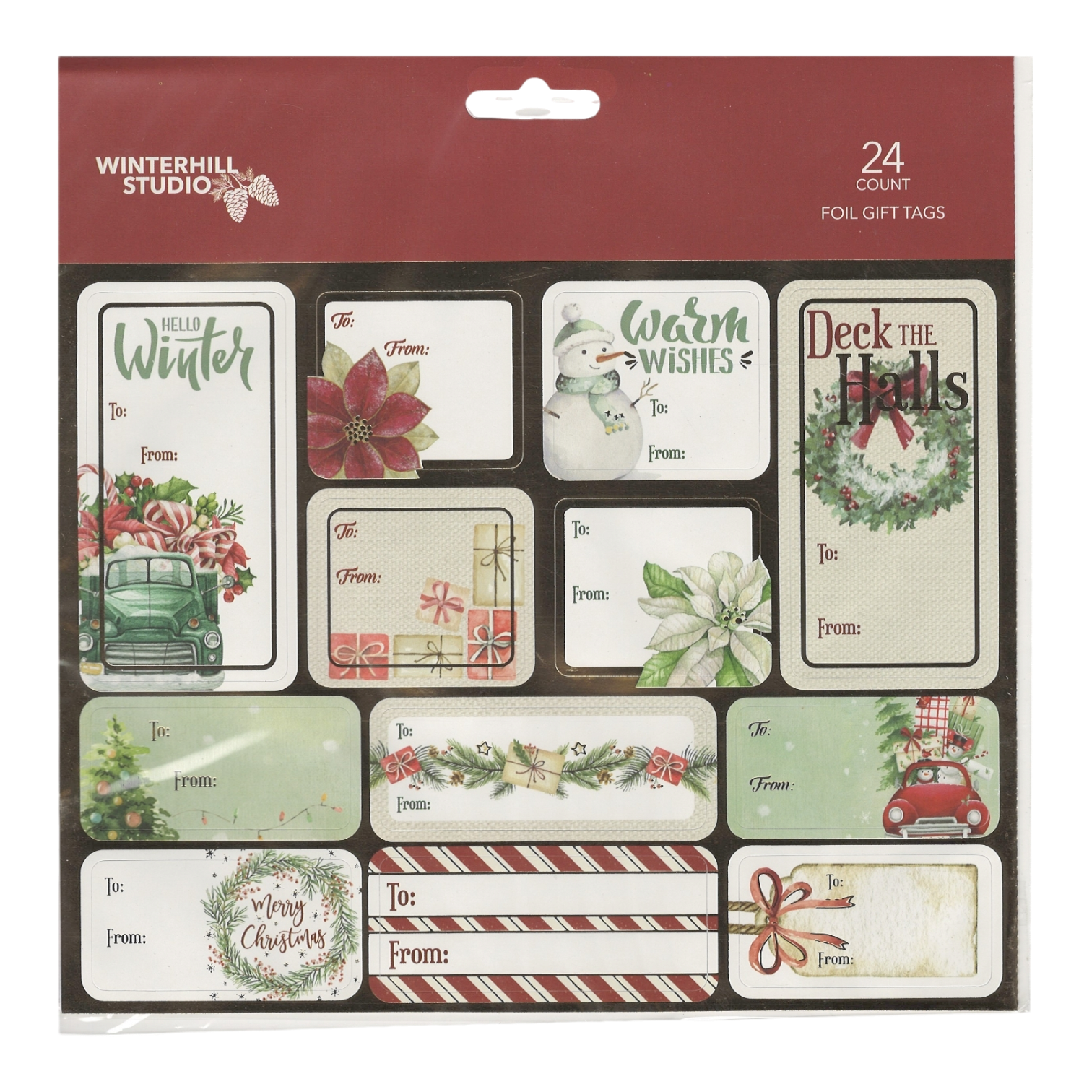 Foil Peel and Stick Gift tags - Gold Classics