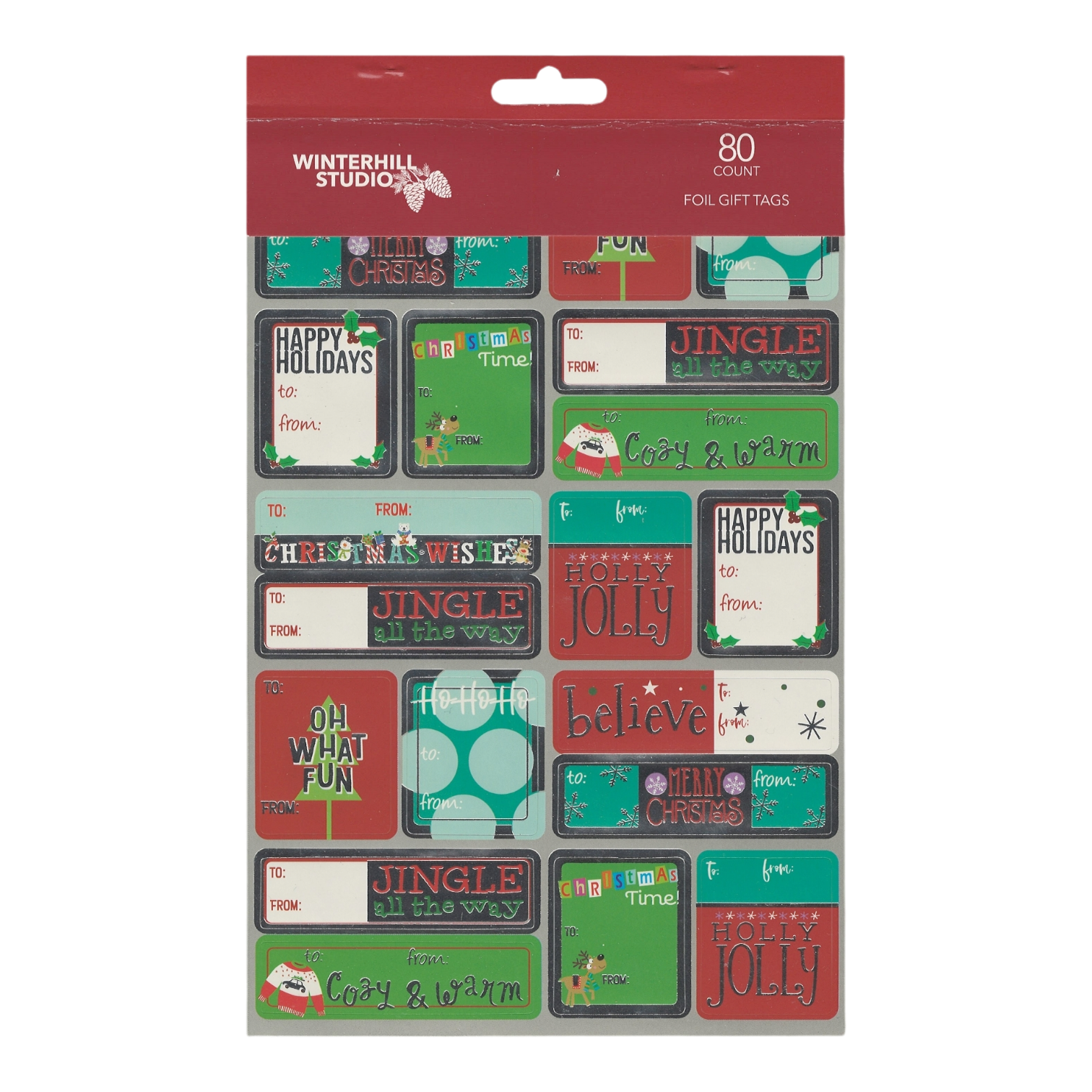 Foil Peel and Stick Gift tags - Traditional Silver