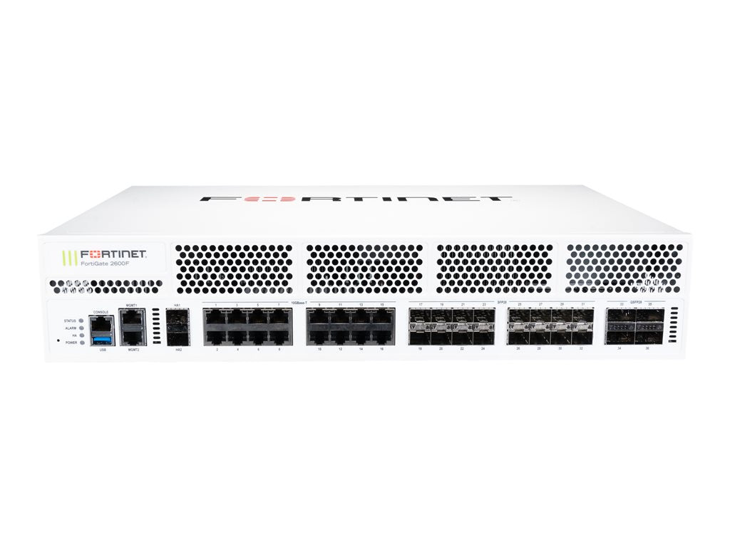 Fortinet FortiGate 2600F-DC - Security appliance - with 5 years FortiCare Premium Support + 5 years FortiGuard