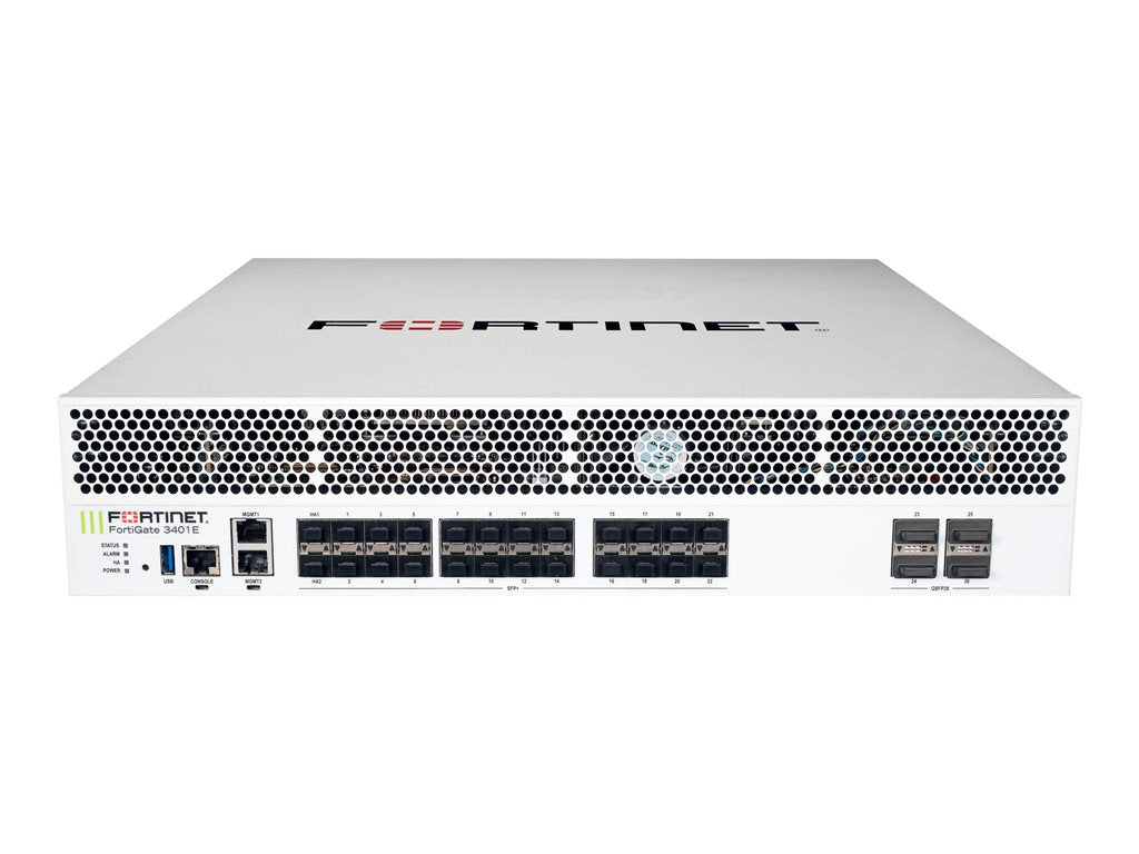 Fortinet FortiGate 3400E-DC - Security appliance - with 1 year FortiCare Premium Support + 1 year FortiGuard Enterprise