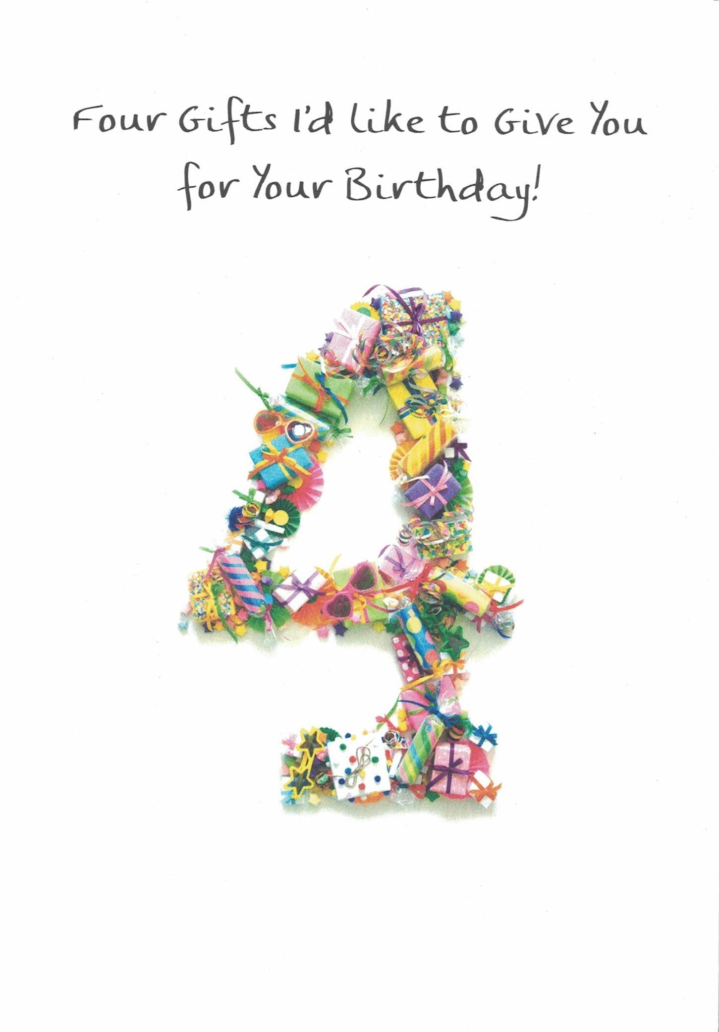 Four Gifts Birthday Card