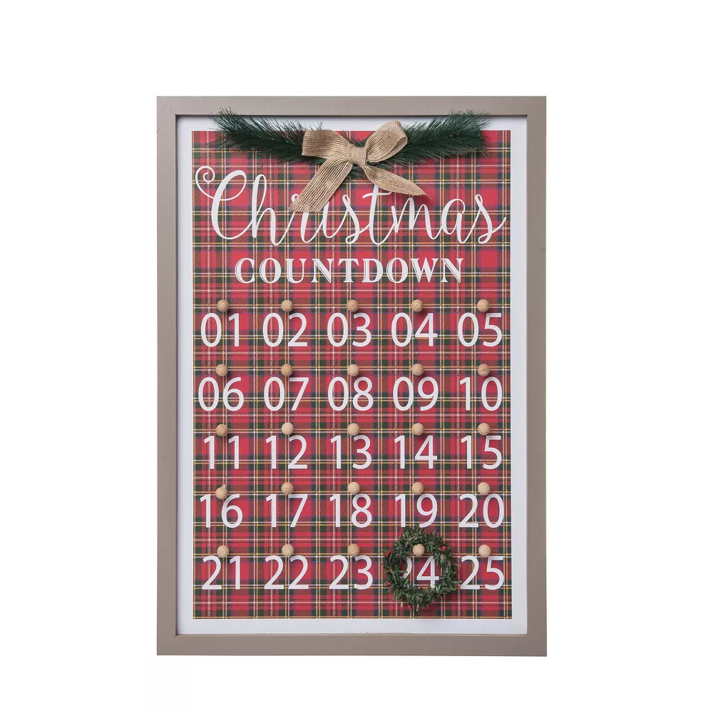 Framed Christmas Countdown Wall Hanging