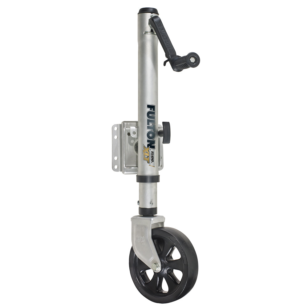 Fulton XLT 1500 lbs. Swing Away Bolt-On Jack w/12" Travel & 8" Poly Wheel - Sharkskin