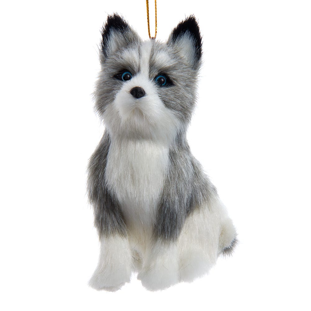 Furry Dog Ornament - Husky