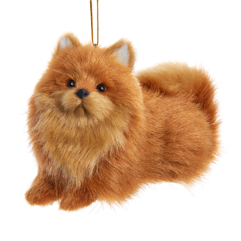 Furry Dog Ornament - Pomeranian