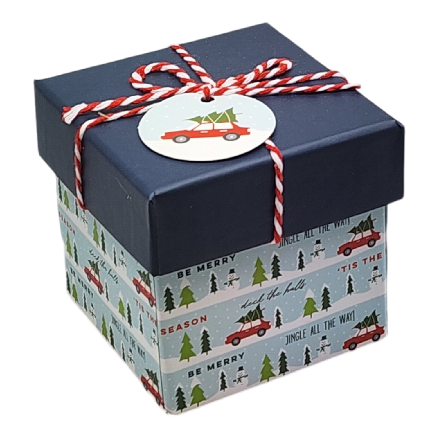 Gift Box Cube for Gift Cards - 3" x 3" - Bringing Home the Tree
