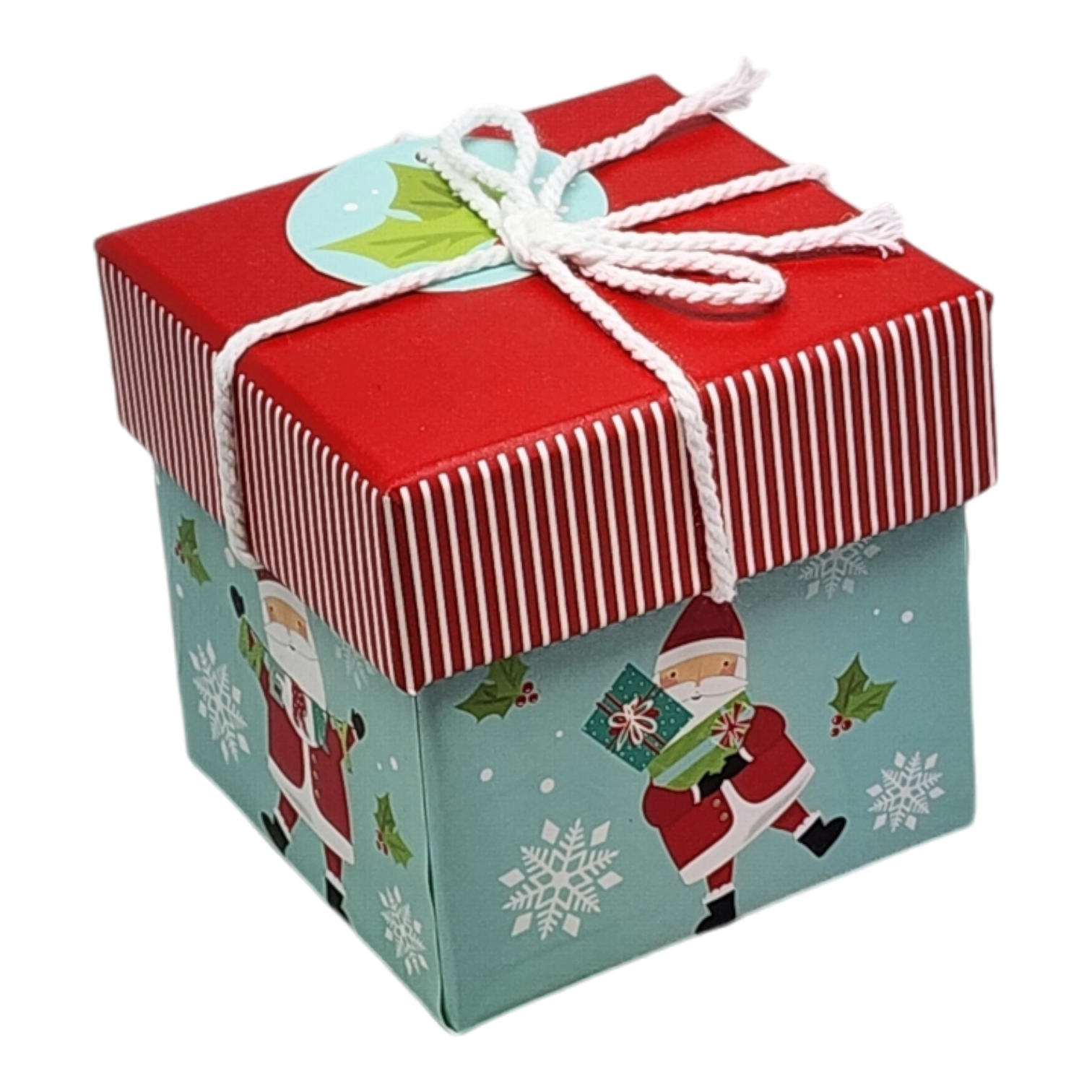 Gift Box Cube for Gift Cards - 3" x 3" - Santa