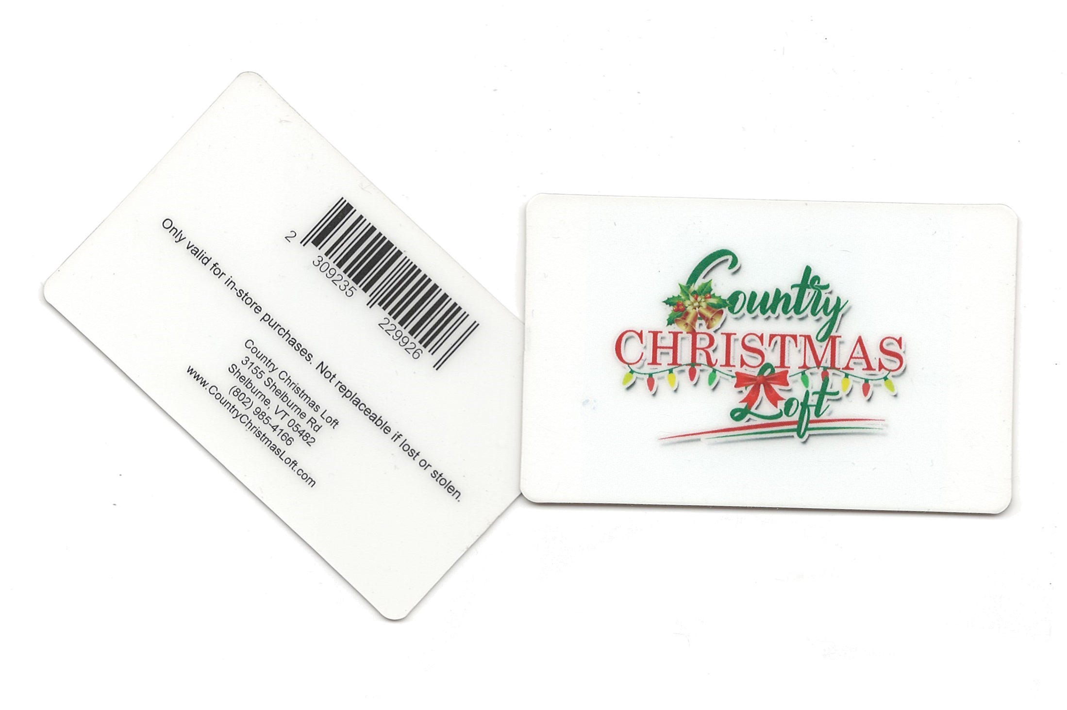 Gift Certificate For In Store Use