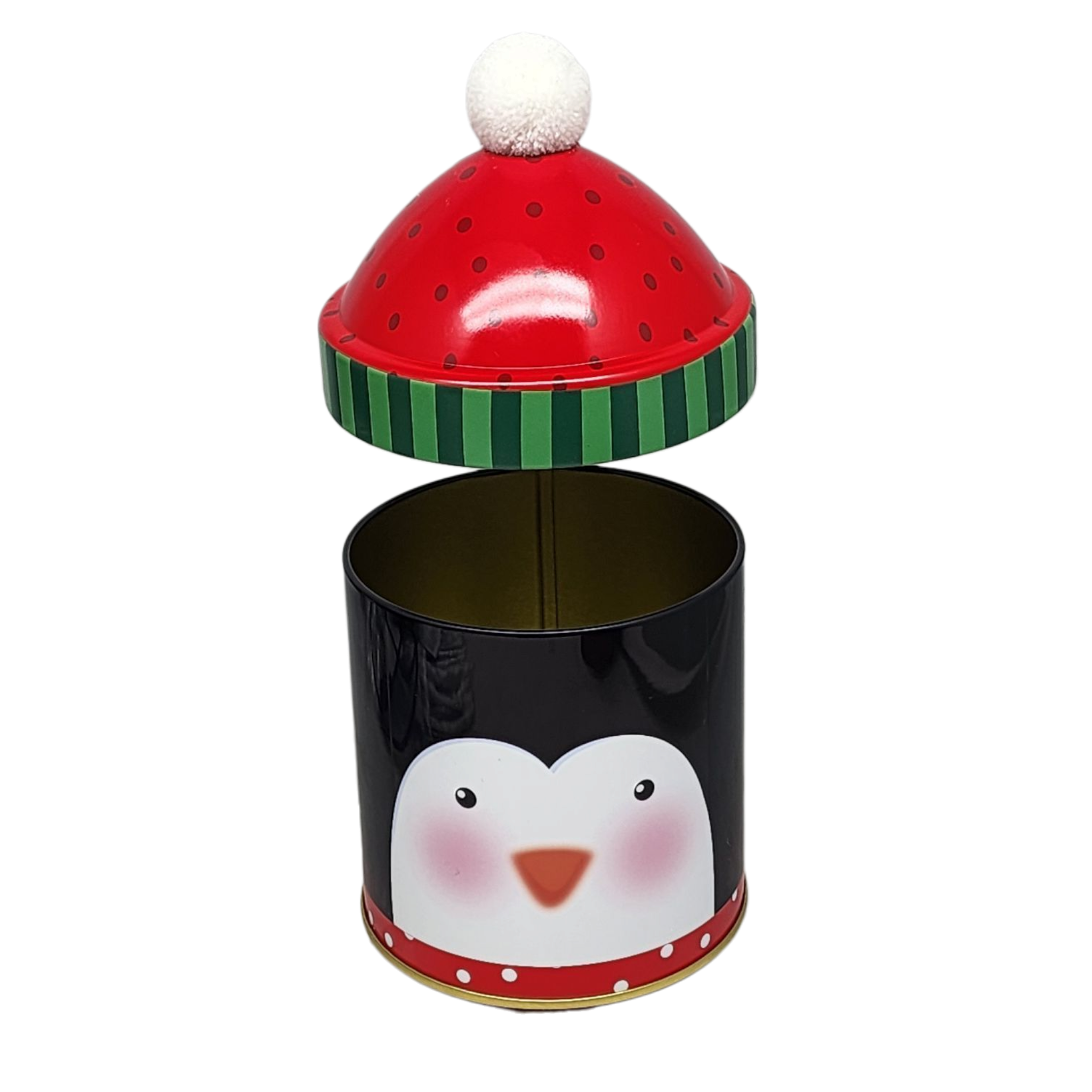 Gift Tin with Pom Pom Hat - Penguin