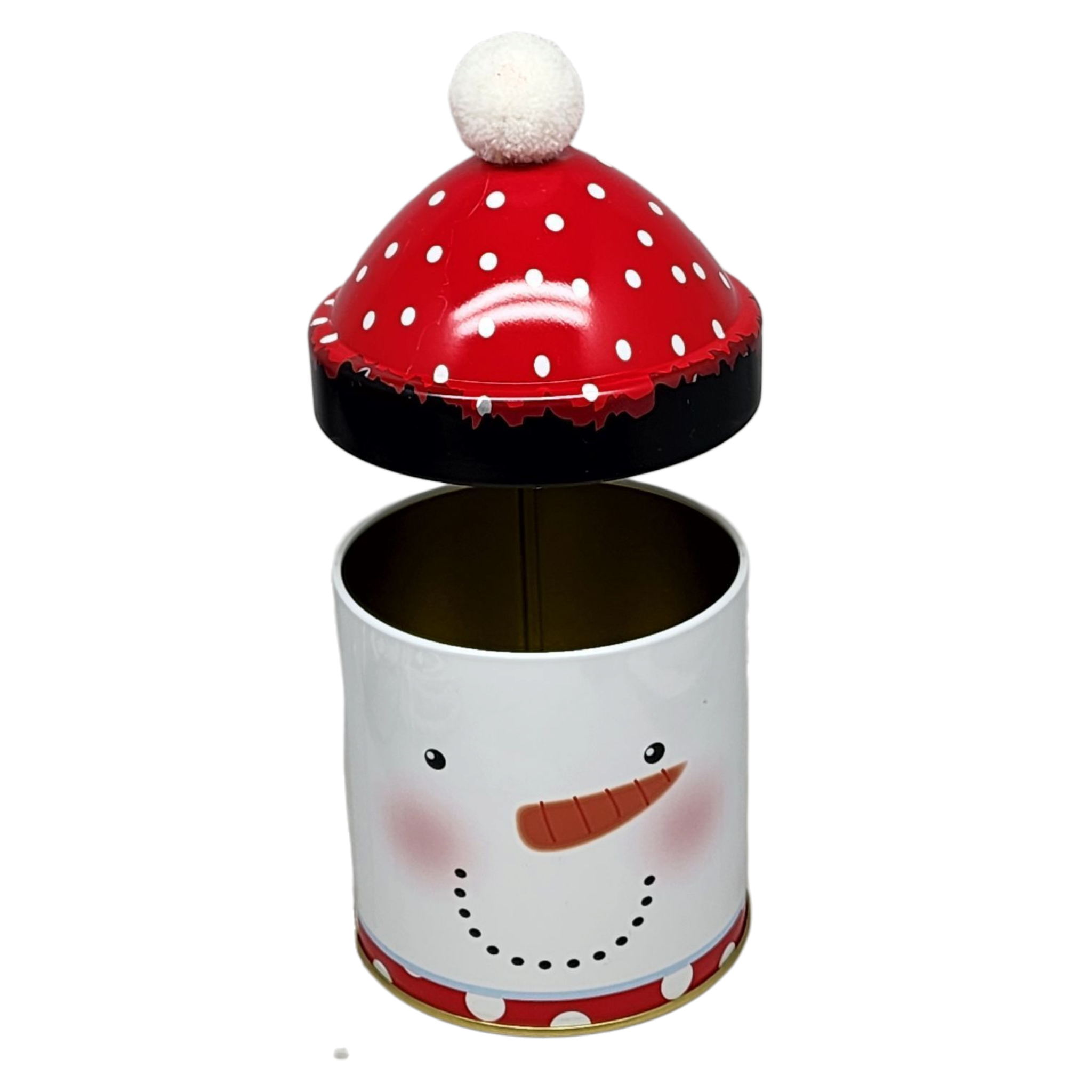 Gift Tin with Pom Pom Hat - Snowman