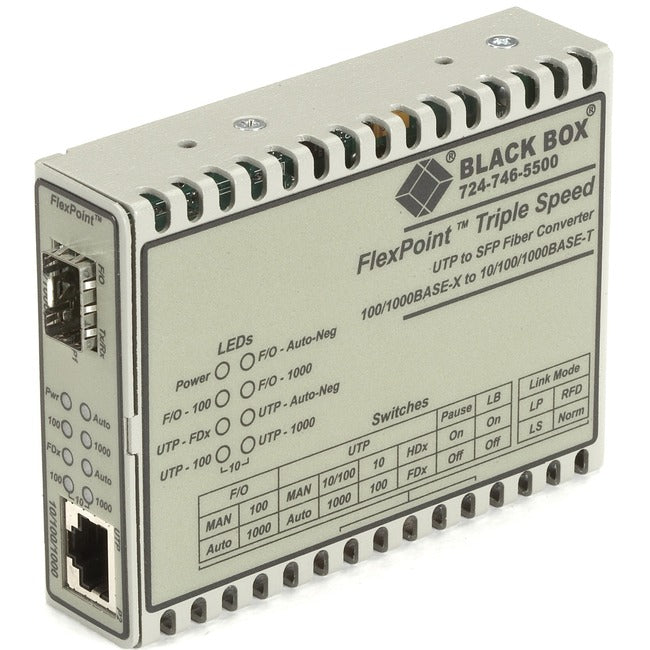 Gigabit Ethernet (1000-Mbps) Media Converter - 10/100/1000-Mbps Copper To 100/10