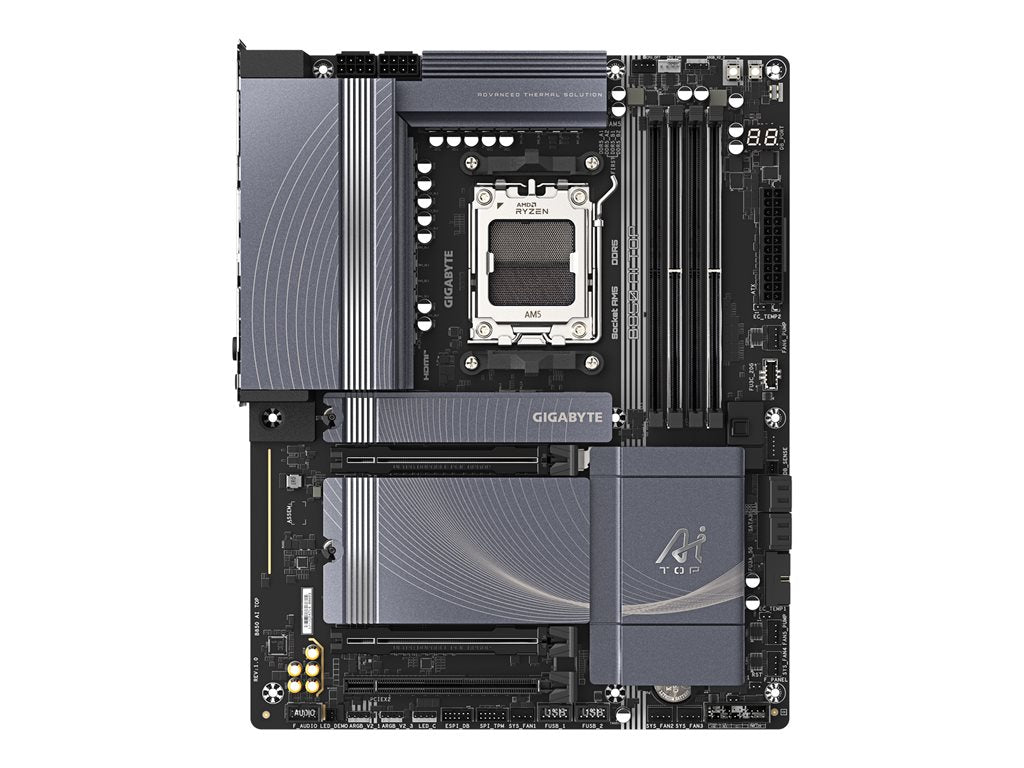 Gigabyte B850 AI TOP - Motherboard - ATX - Socket AM5 - AMD B850 Chipset - USB-C 3.2 Gen 2x2, USB 3.2 Gen 2, USB 3.2 Gen