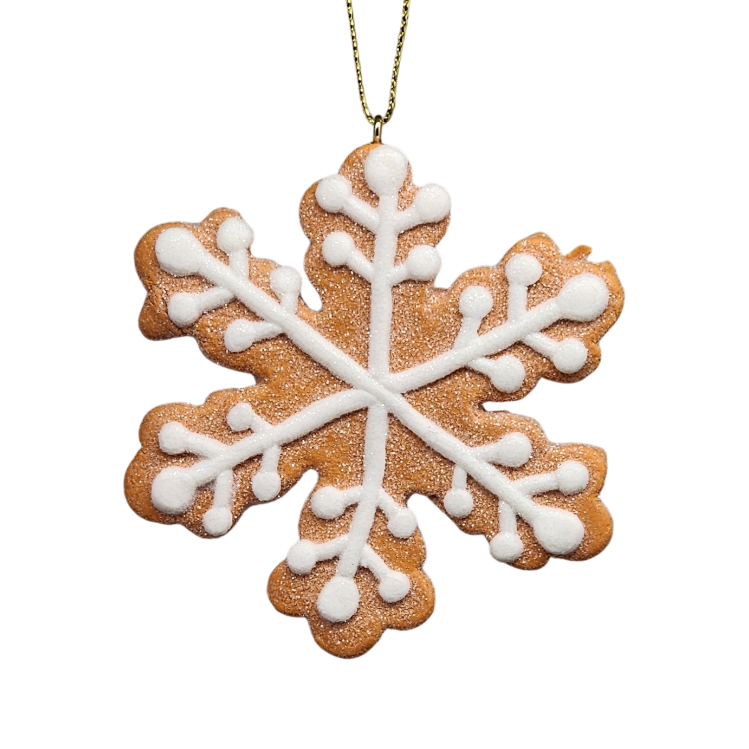 Gingerbread Snowflake Cookie Ornament -