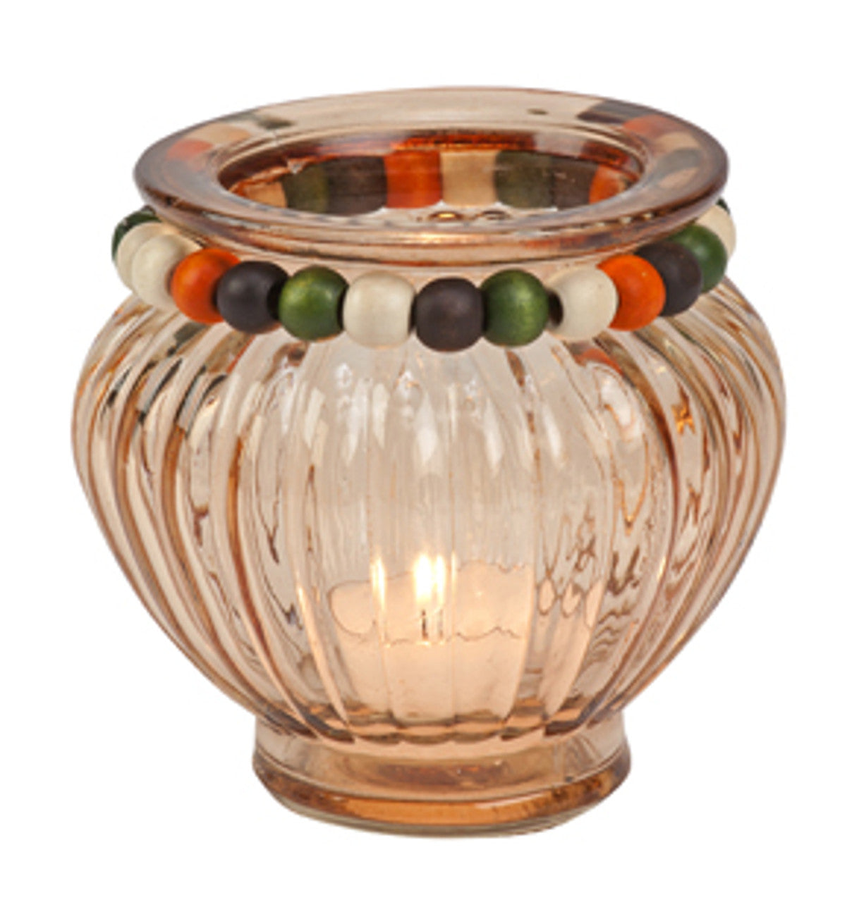 Glass Amber Tealight Holder