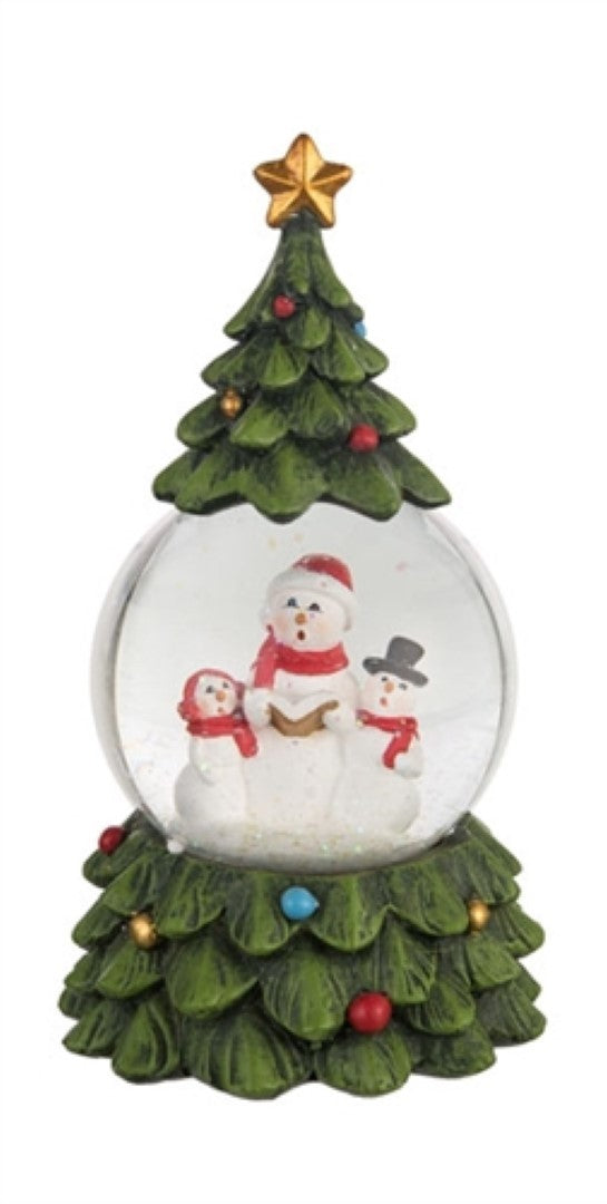 Glass Christmas Tree Snow Globe - Santa