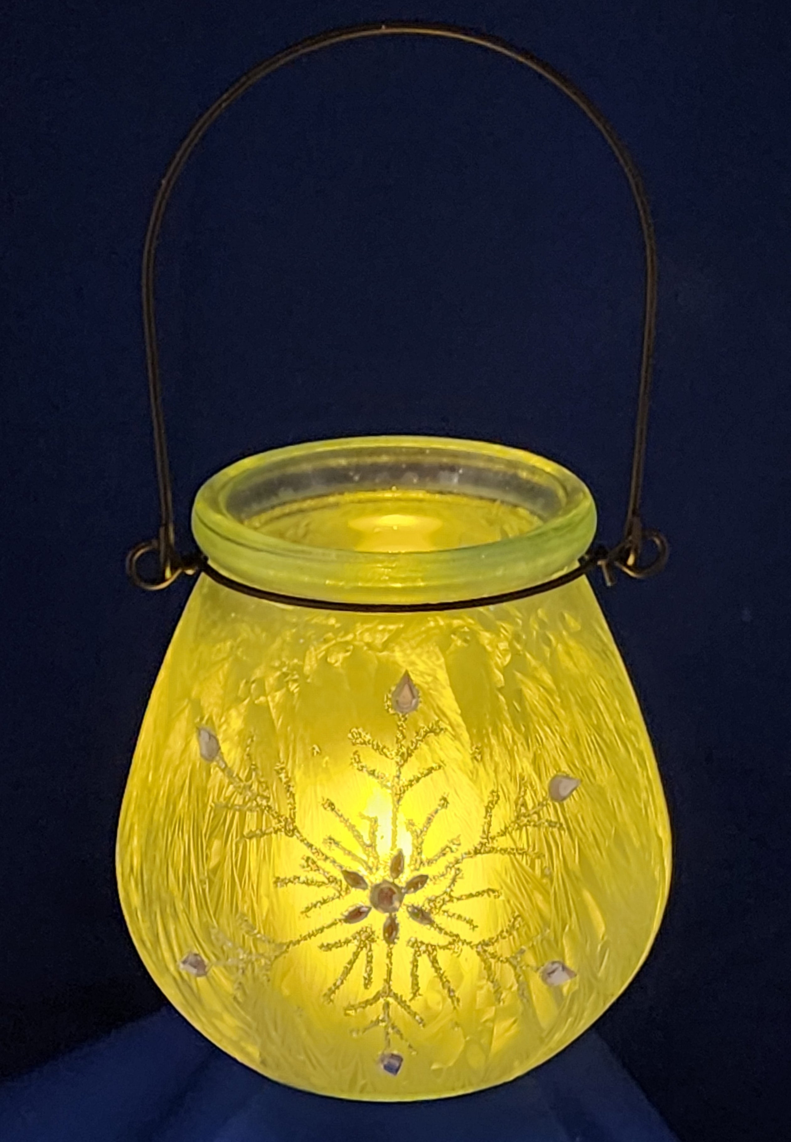 Glass Holiday Snowflake Luminaries - Clear - Set of 2