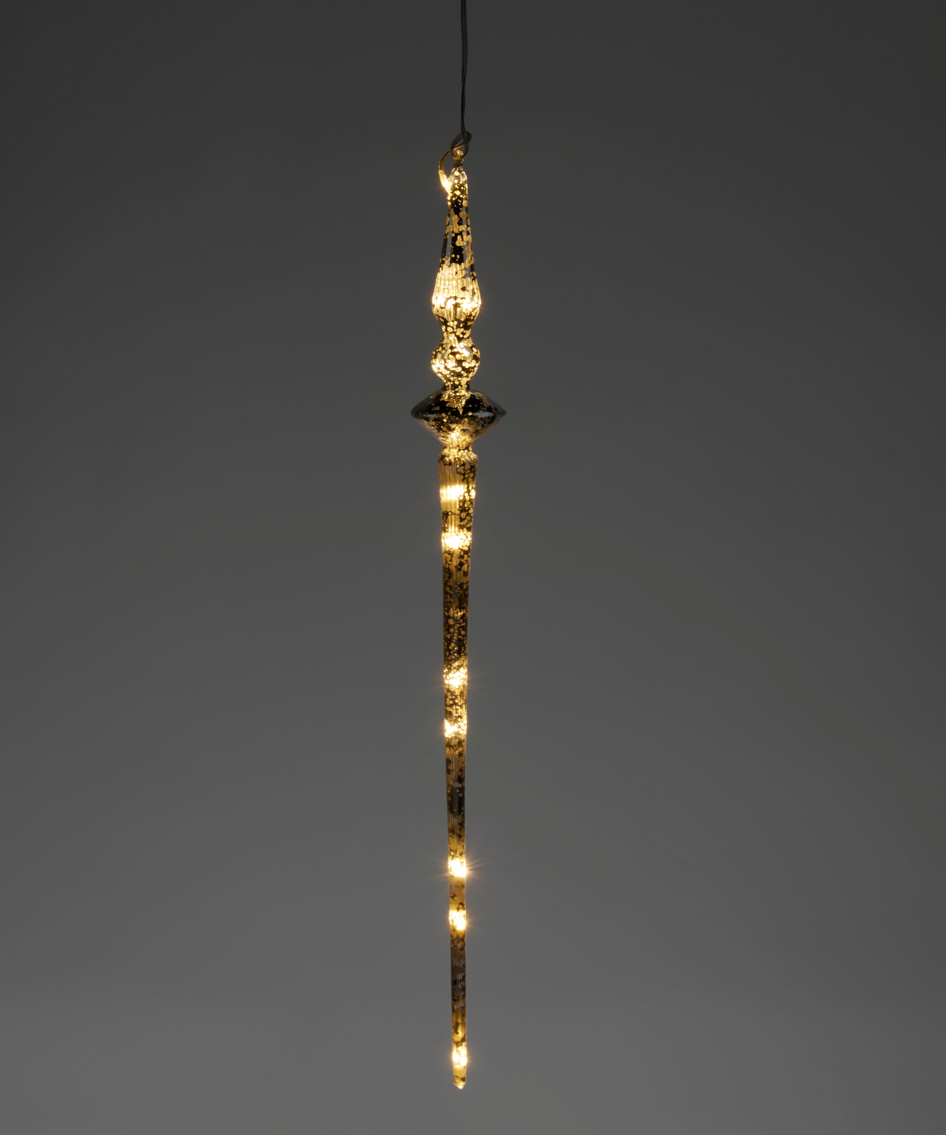 Glass LED Icicle Ornament