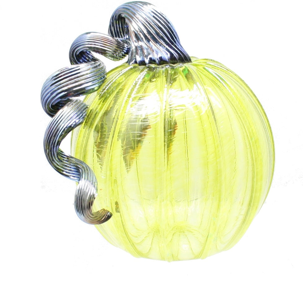 Glass Pumpkin Handblown - Lime Small