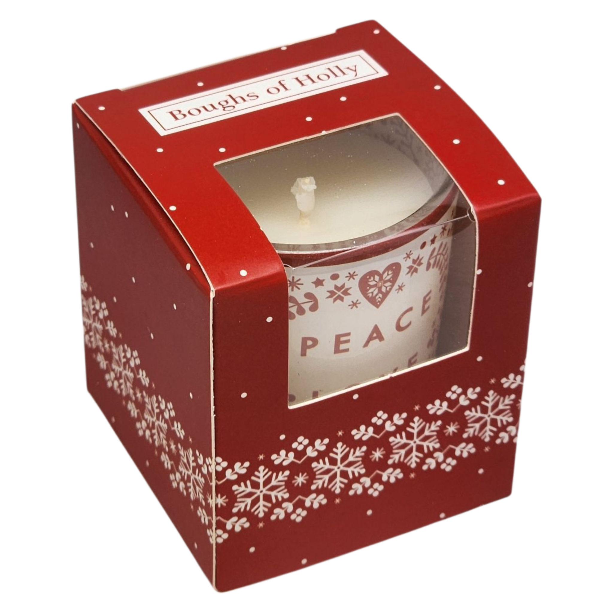Glass Votive Scented Candle - Boughs of Holly
