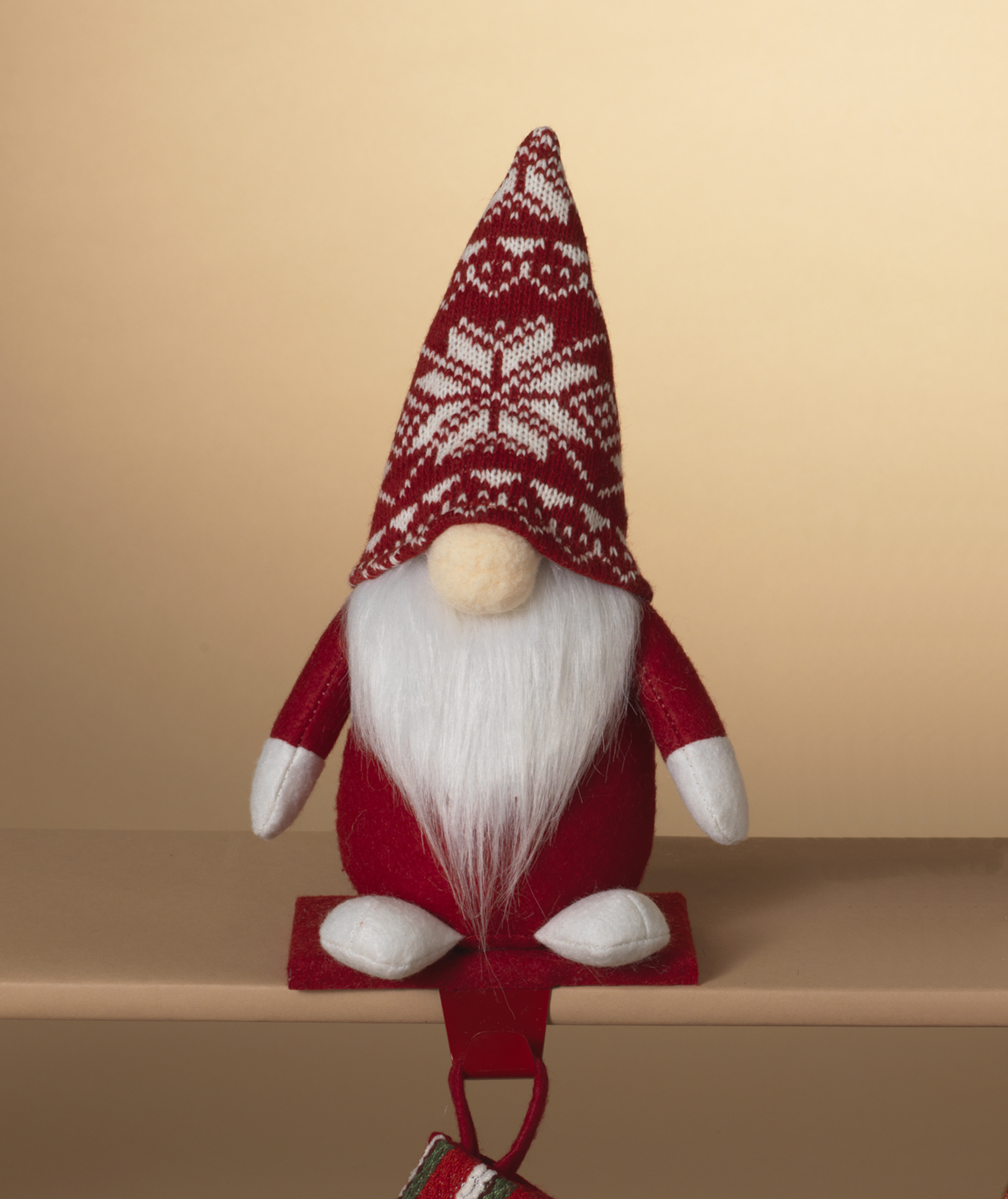 Gnome Christmas Stocking Holder - Red
