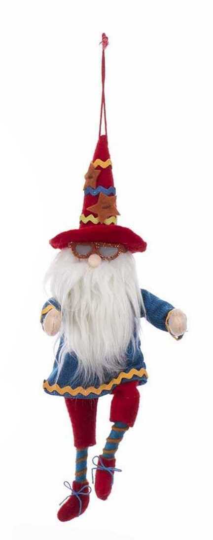 Gnome Wearing Sunglasses Ornament - Blue