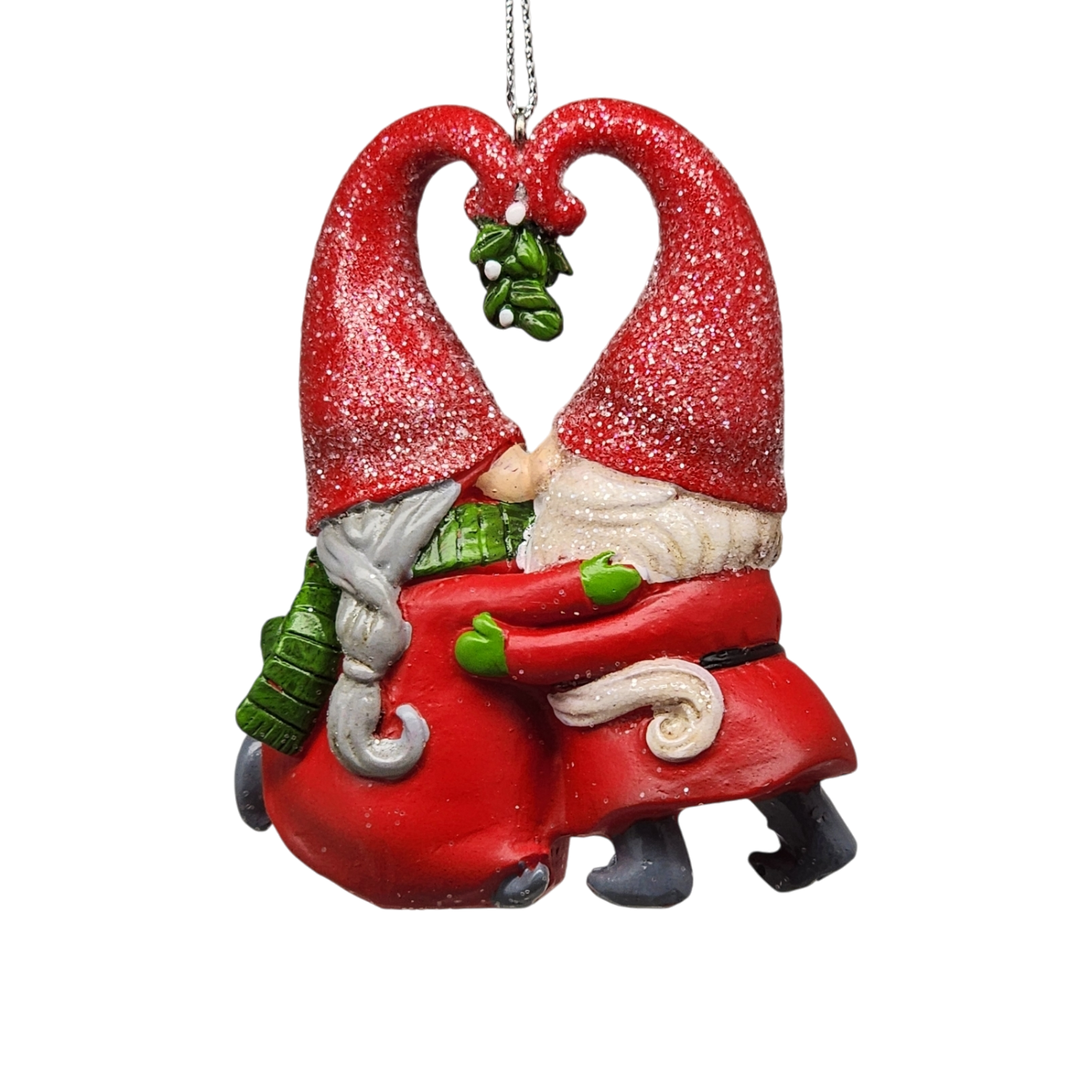 Gnomes under the Mistletoe Ornament