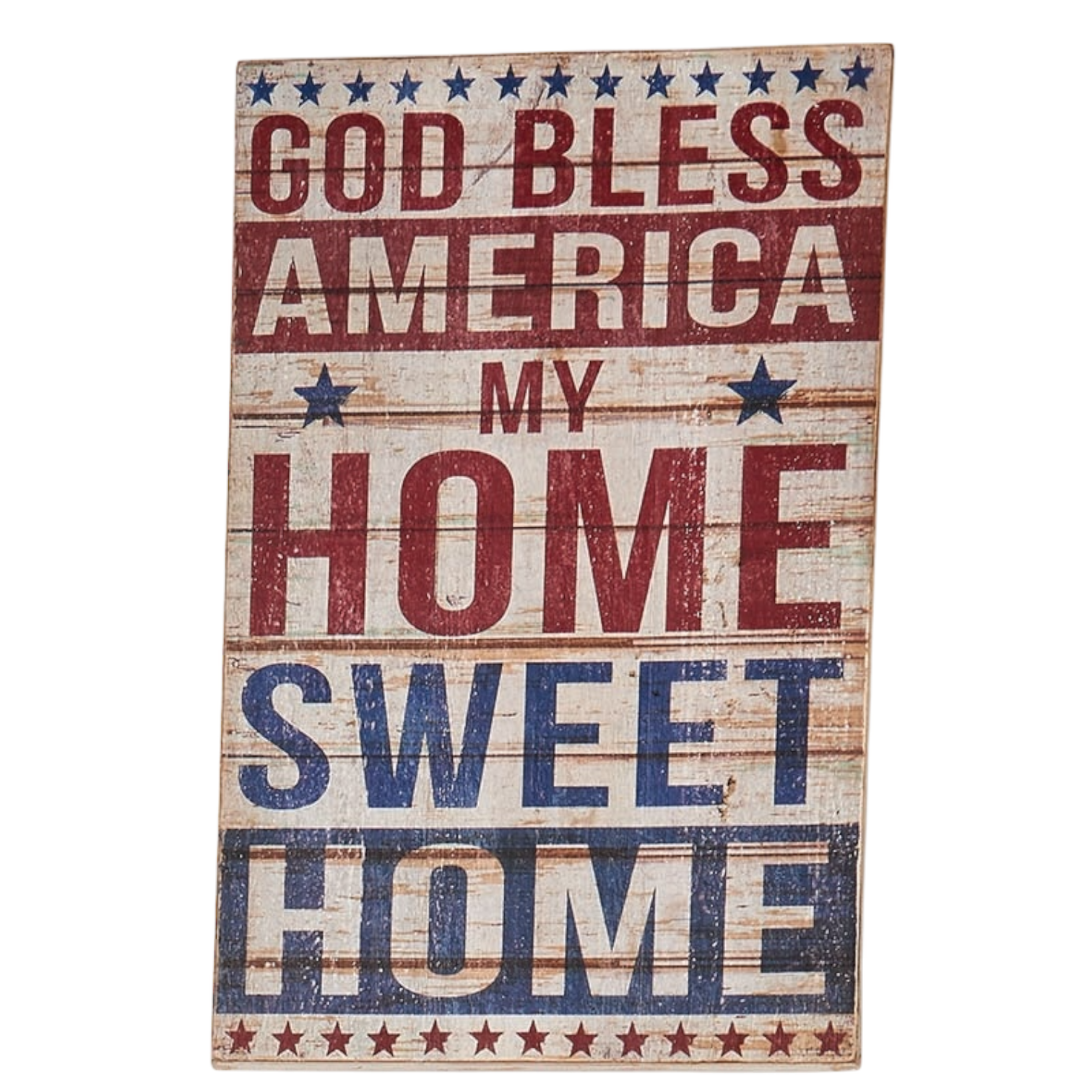 God Bless America Distressed Wooden Sign