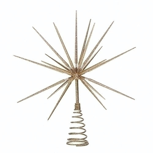 Gold Burst Tree Topper with Spike on Spring - 15 inch