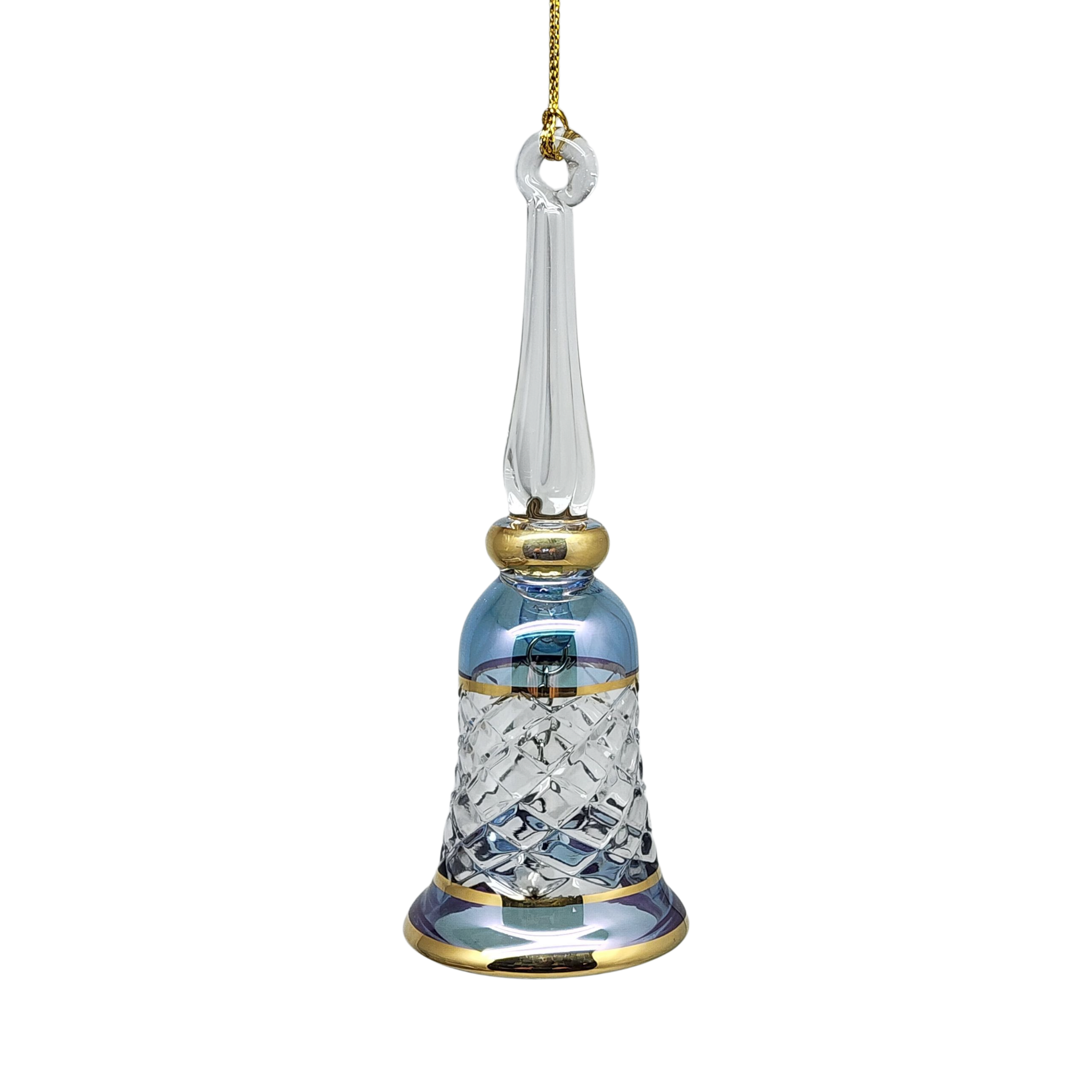 Gold Cut Etched Bell - Blue