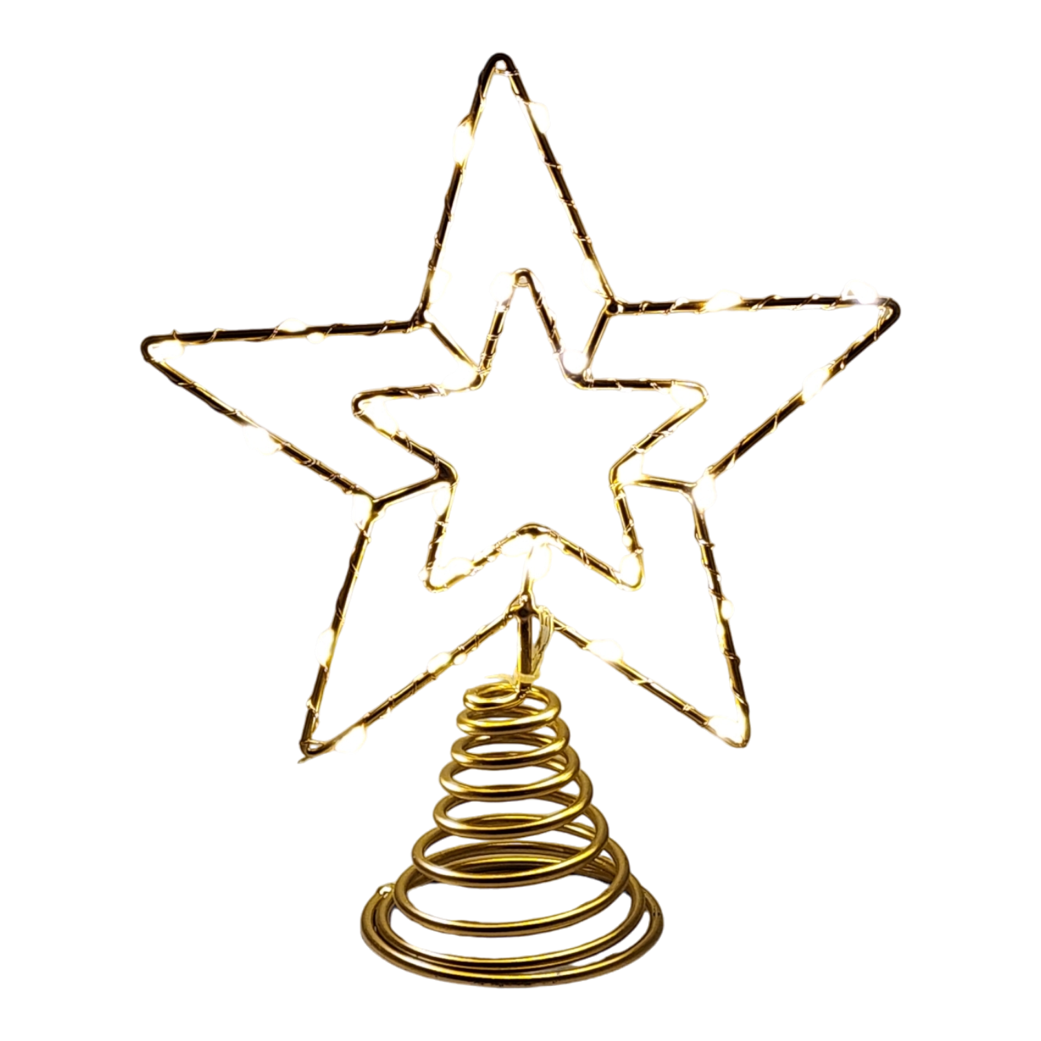 Gold Star Tree Topper with 30 Warm White Lights