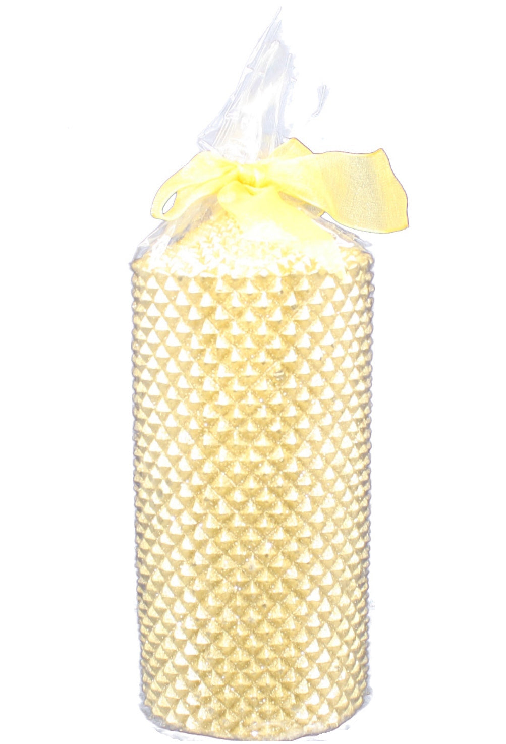 Golden Texture Candle With Glitter Accents