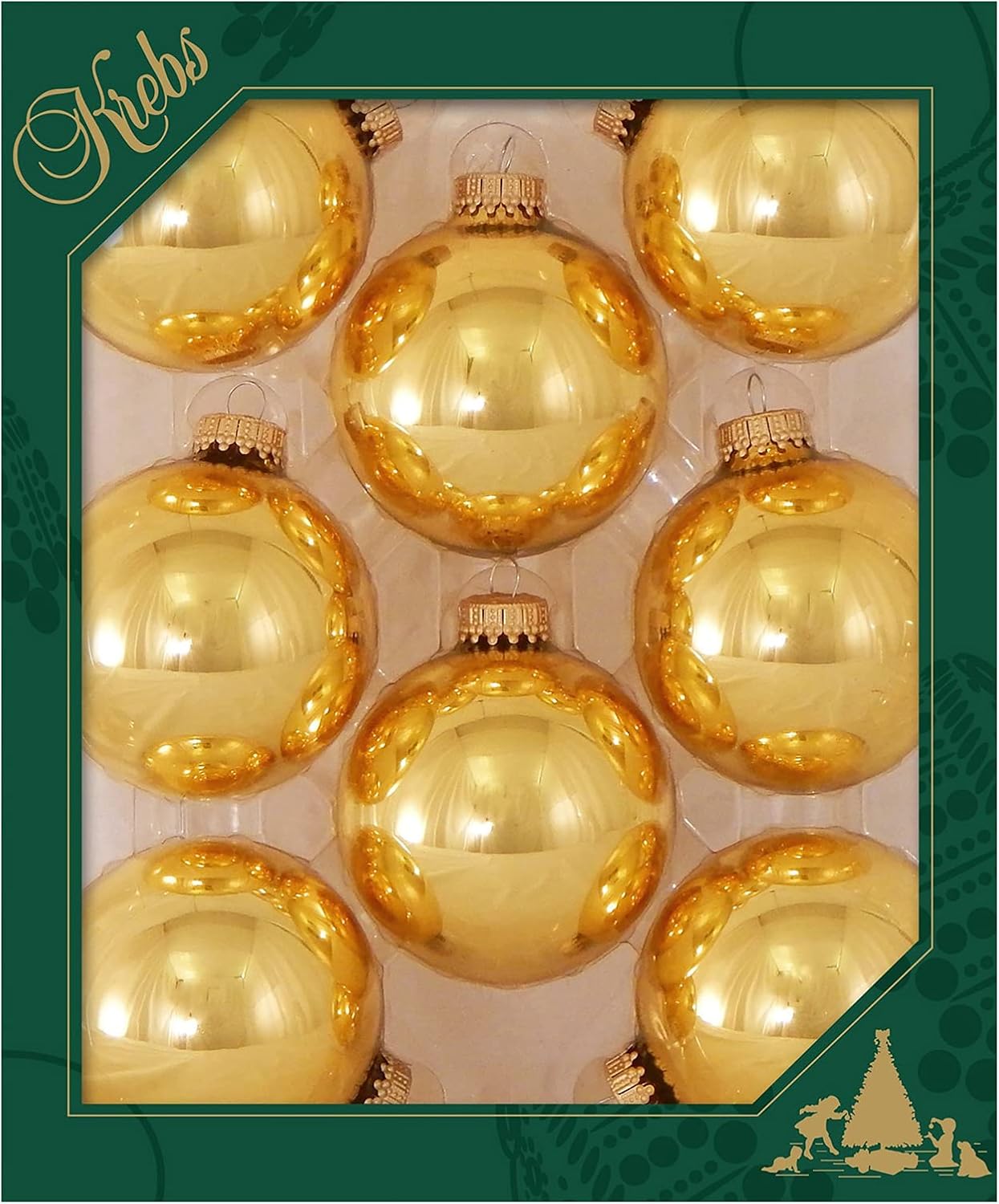 Golden Topaz 2 5/8" (67mm) Glass Ball Ornaments - 8 Piece Set