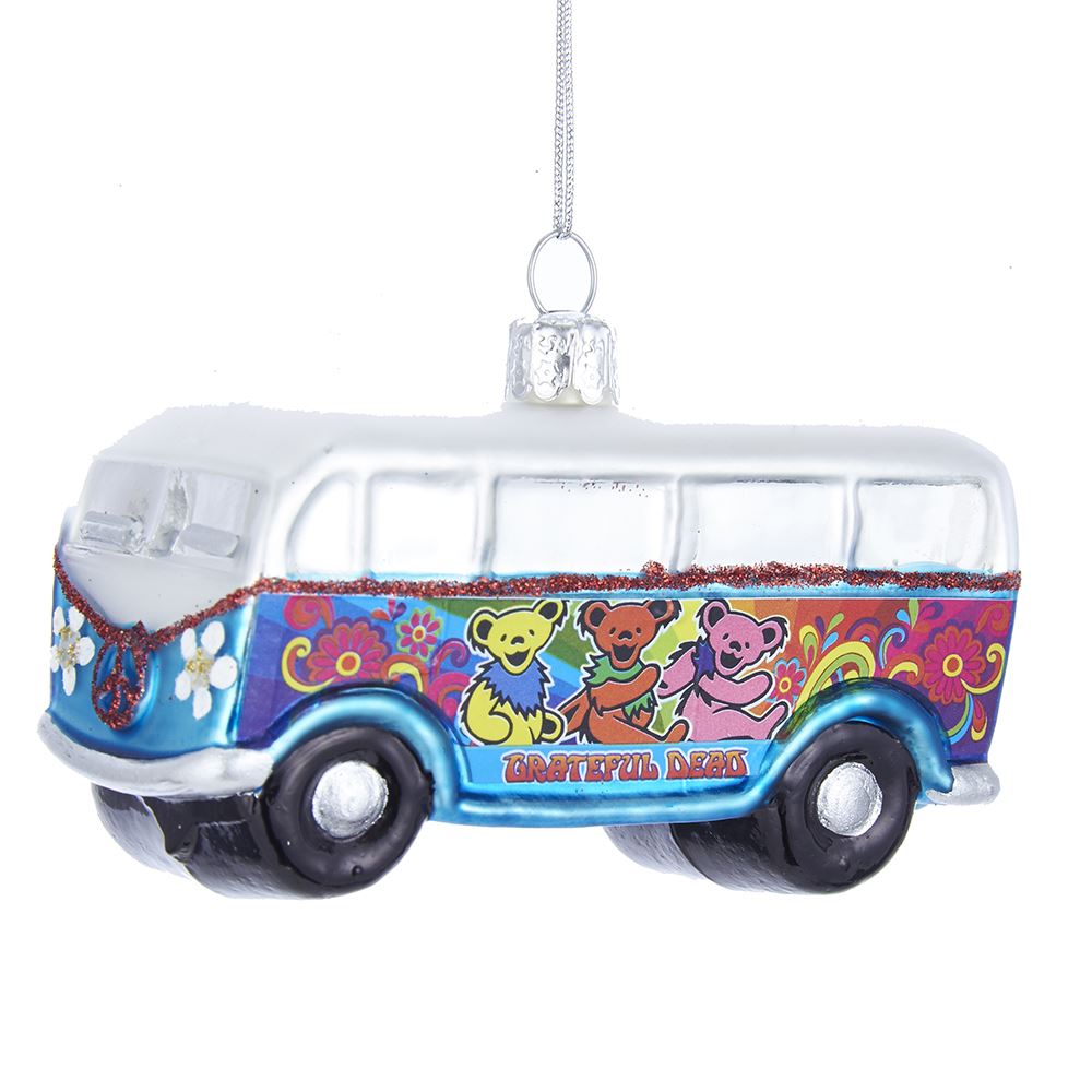 Grateful Dead Bus Glass Ornament