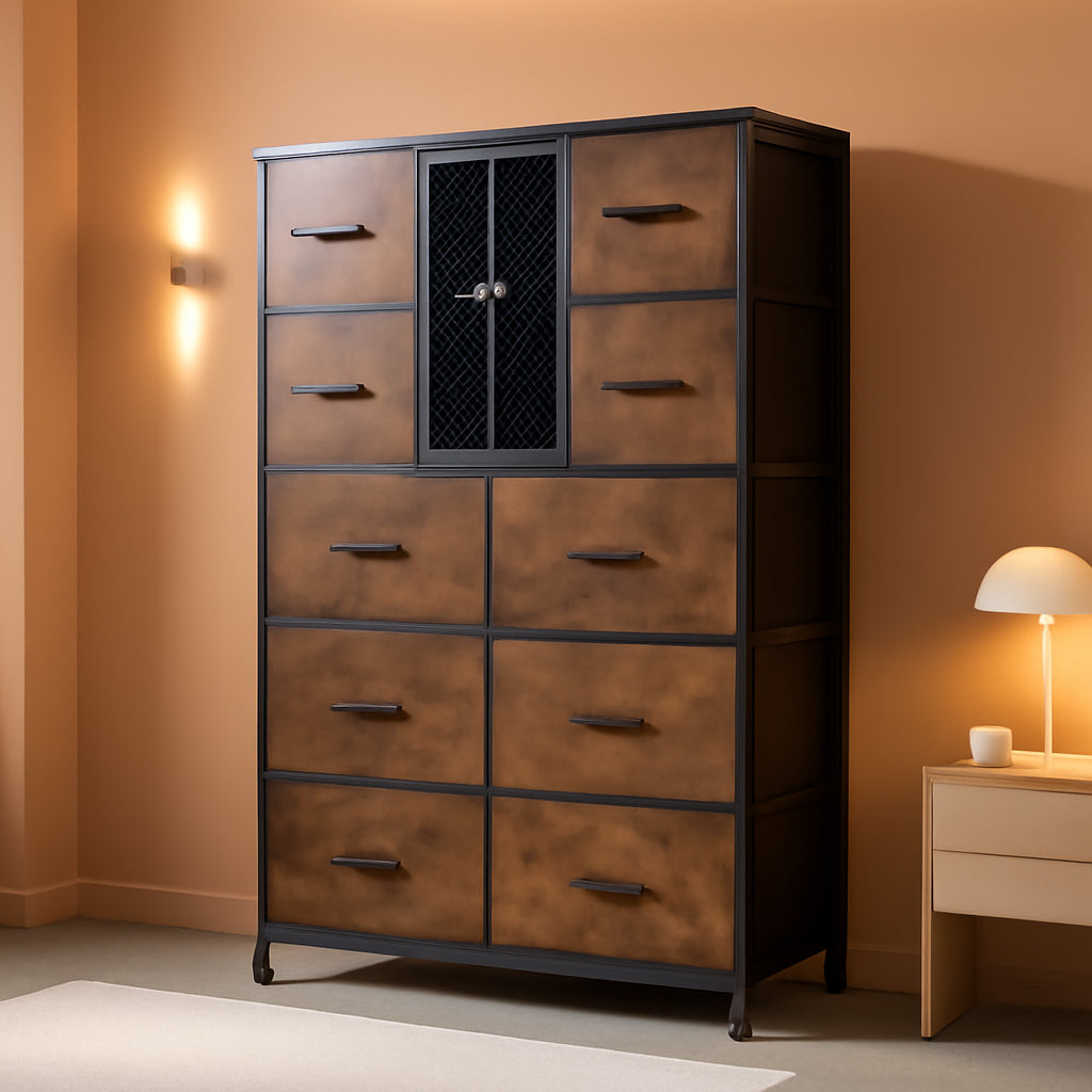 Gray Dresser With 10 Drawers For Ample Bedroom Storage