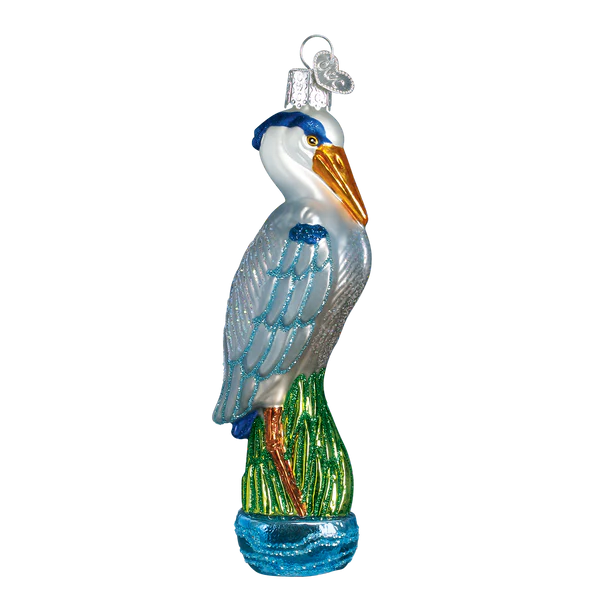 Great Blue Heron Glass Ornament