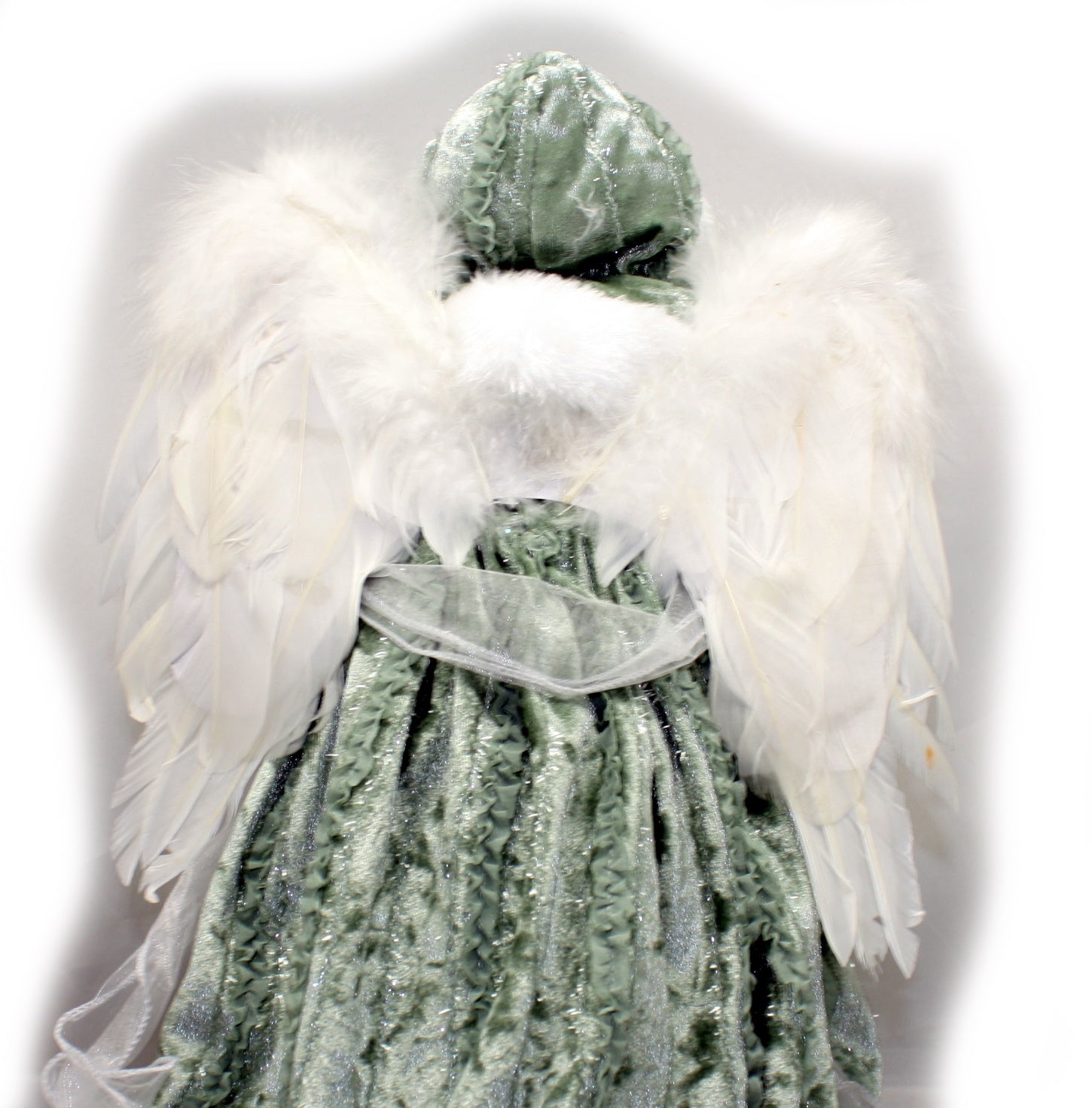 Green Angel with White Velvet Dress - 16 Inch