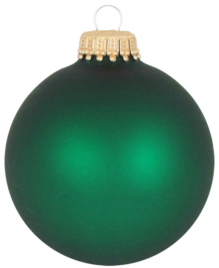 Green Velvet 2 5/8" (67mm) Glass Ball Ornaments - 8 Piece Set