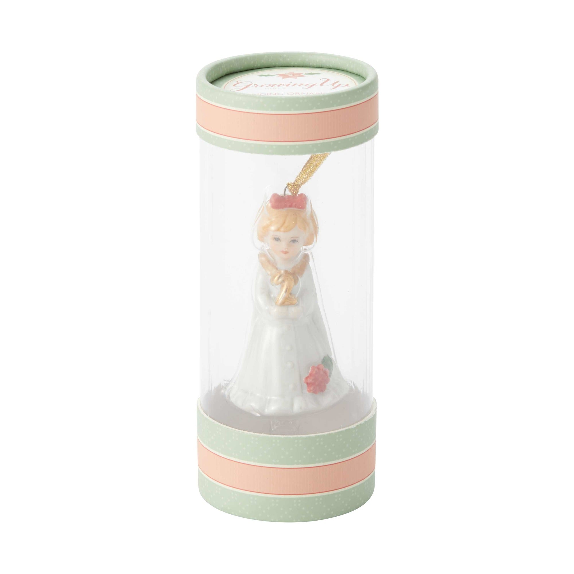 Growing Up Girl Ornament - Blonde Age 2
