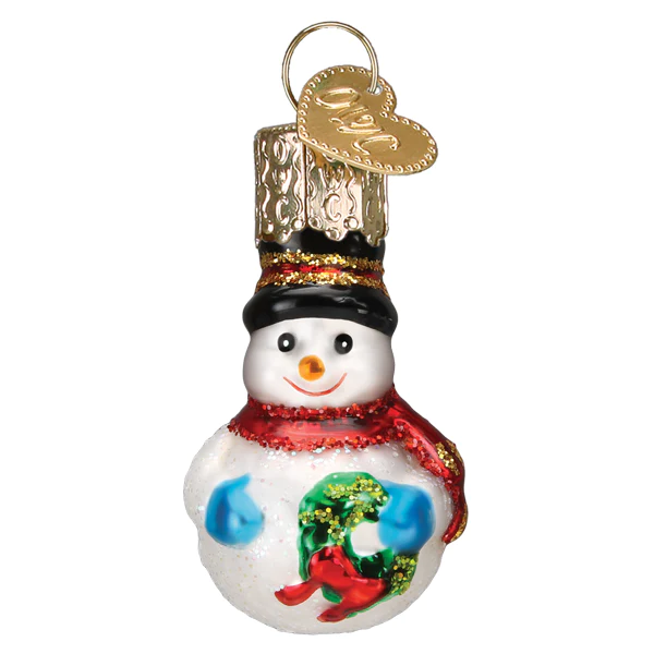 Gumdrop Mini Snowman Glass Ornament