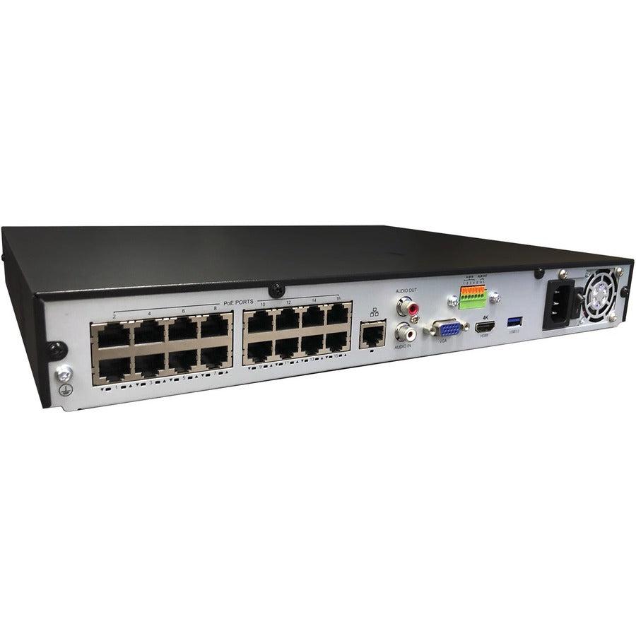 Gyration 16-Channel Network Video Recorder With PoE, TAA-Compliant - 16 TB HDD