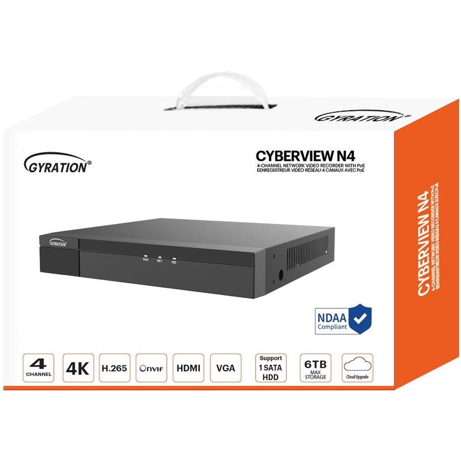 Gyration 4-Channel Network Video Recorder With PoE - 2 TB HDD